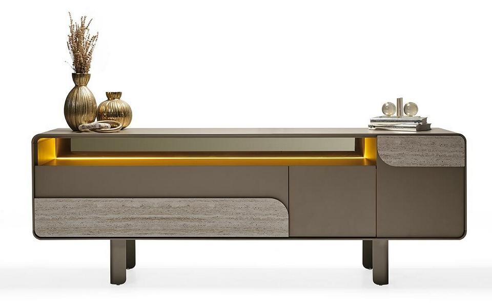 Beige Holz Konsole im eleganten Design