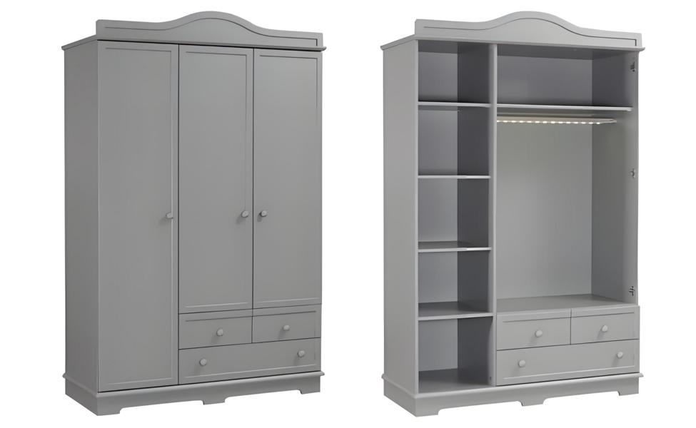 Weißer moderner Holzschrank mit Stauraum für Schlafzimmer und Flur