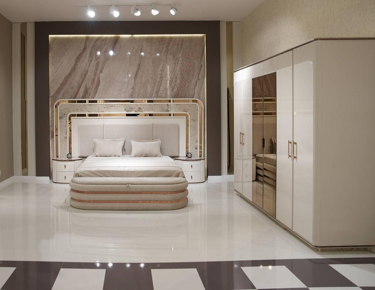 Schlafzimmer-Set in Weiß aus Holz mit modernem Design