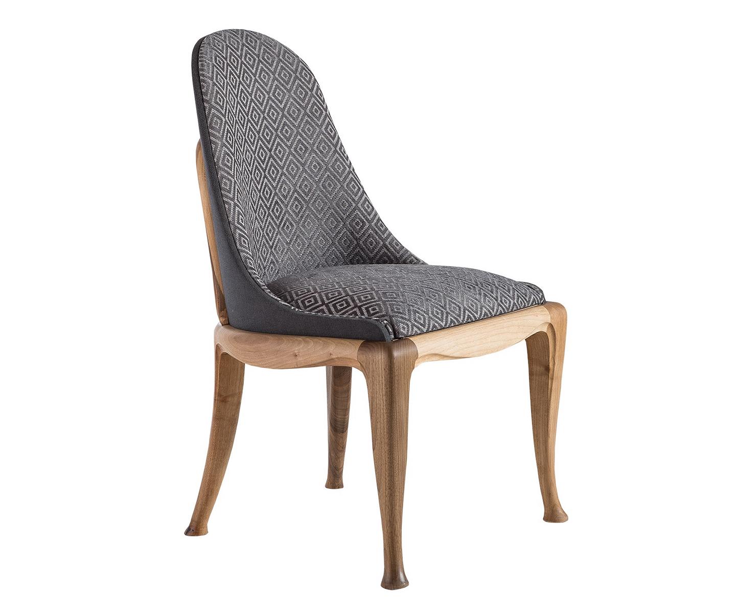 Grauer Holzstuhl modern elegant für Esszimmer und Büro