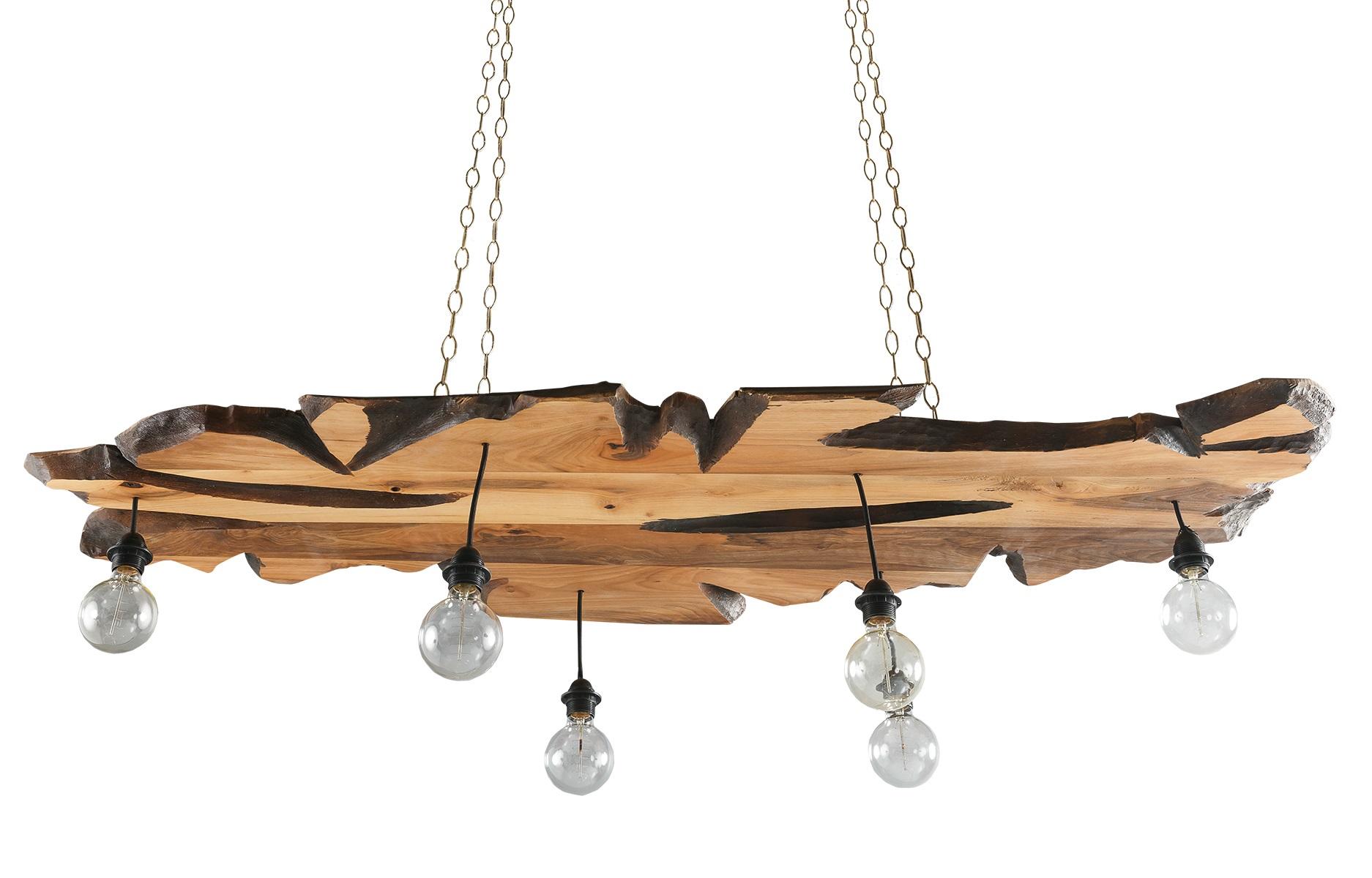 Braune Holzlampe elegantes Design für Wohnräume und Schlafzimmer