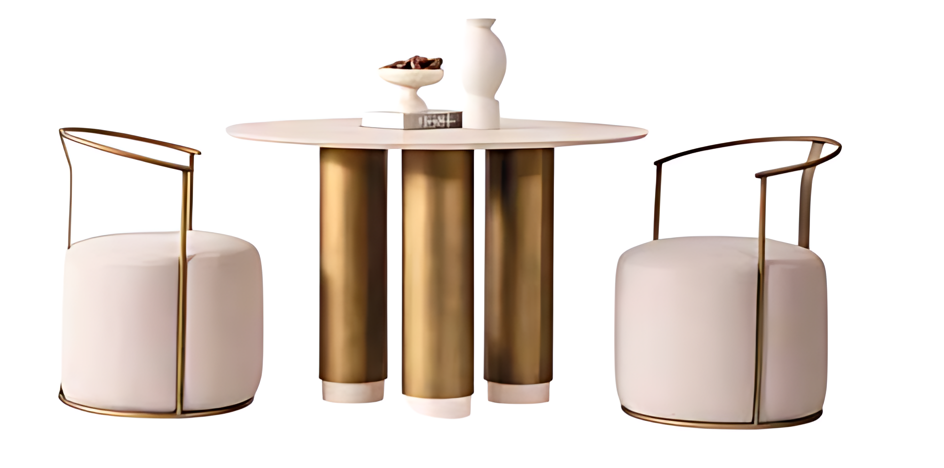 Set aus Tisch und 2 Stühlen für die Küche Bistro Rundtisch Lehnstuhl