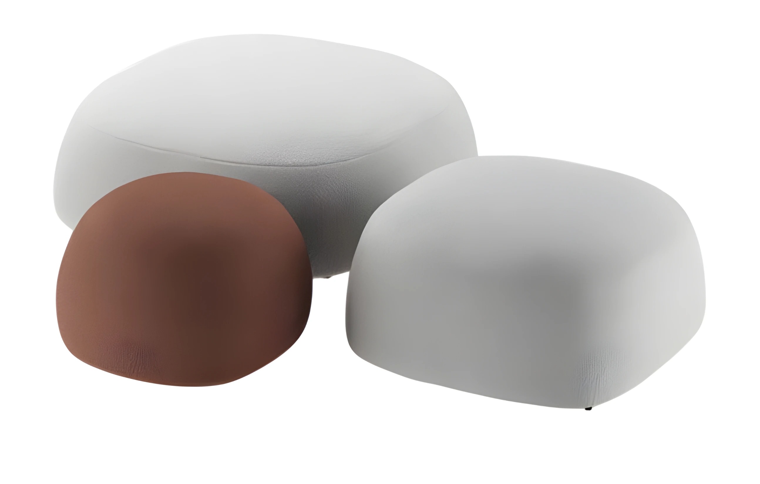 Elegantes weißes Holz-Hocker-Set im modernen Design