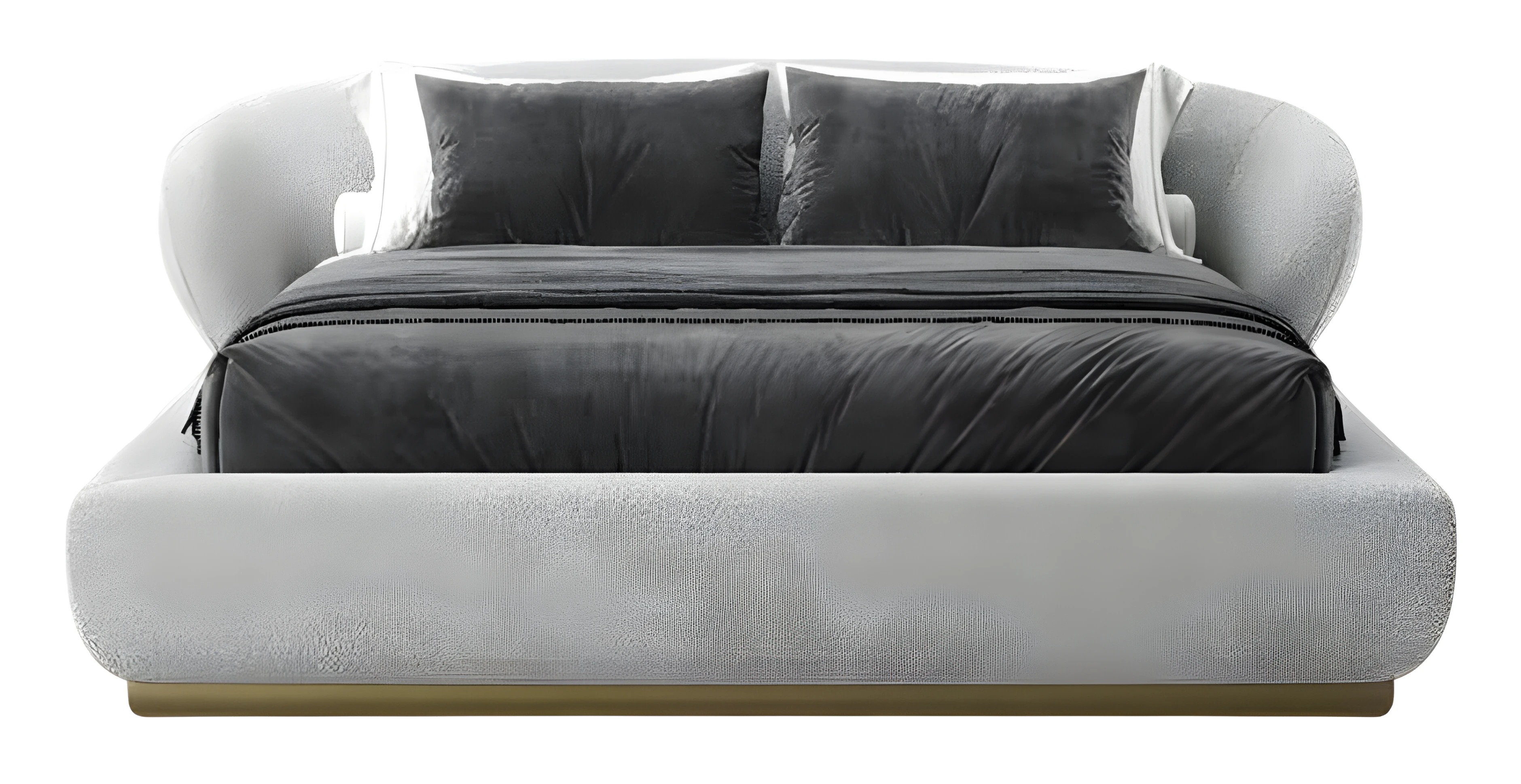 Weißes Textilbett im modernen Design