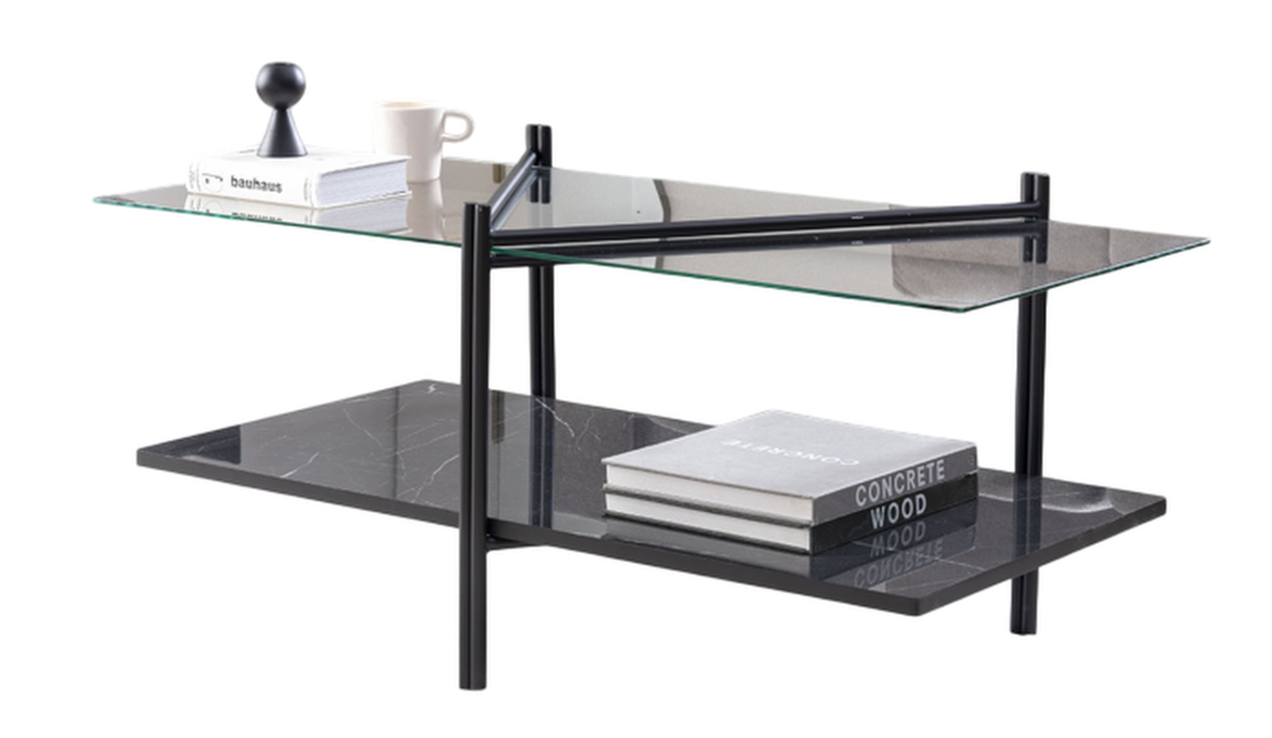 Couchtisch mit Glasplatte und Marmor-Optik – stilvoll und modern  Sofa Tisch