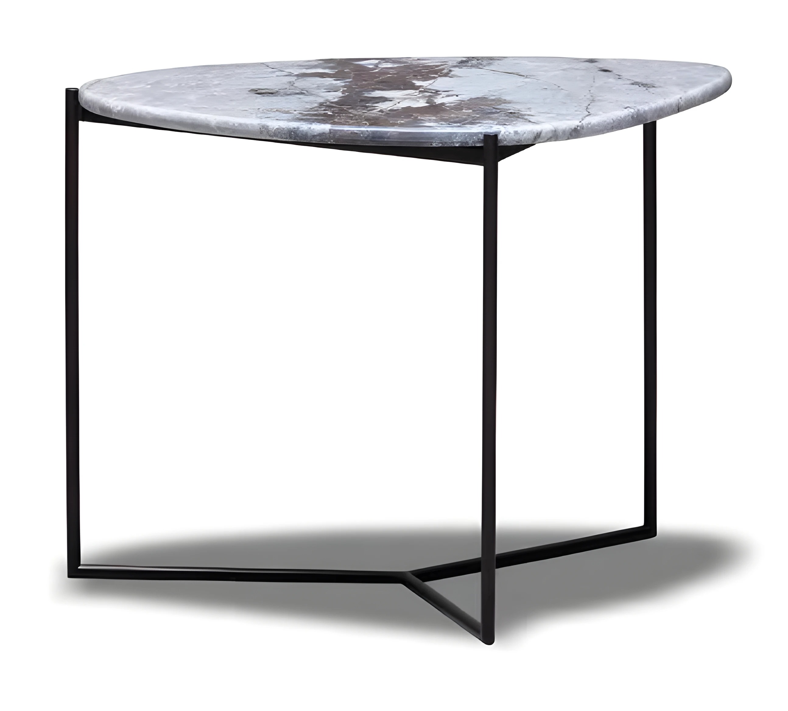 Moderner grauer Couchtisch aus Metall