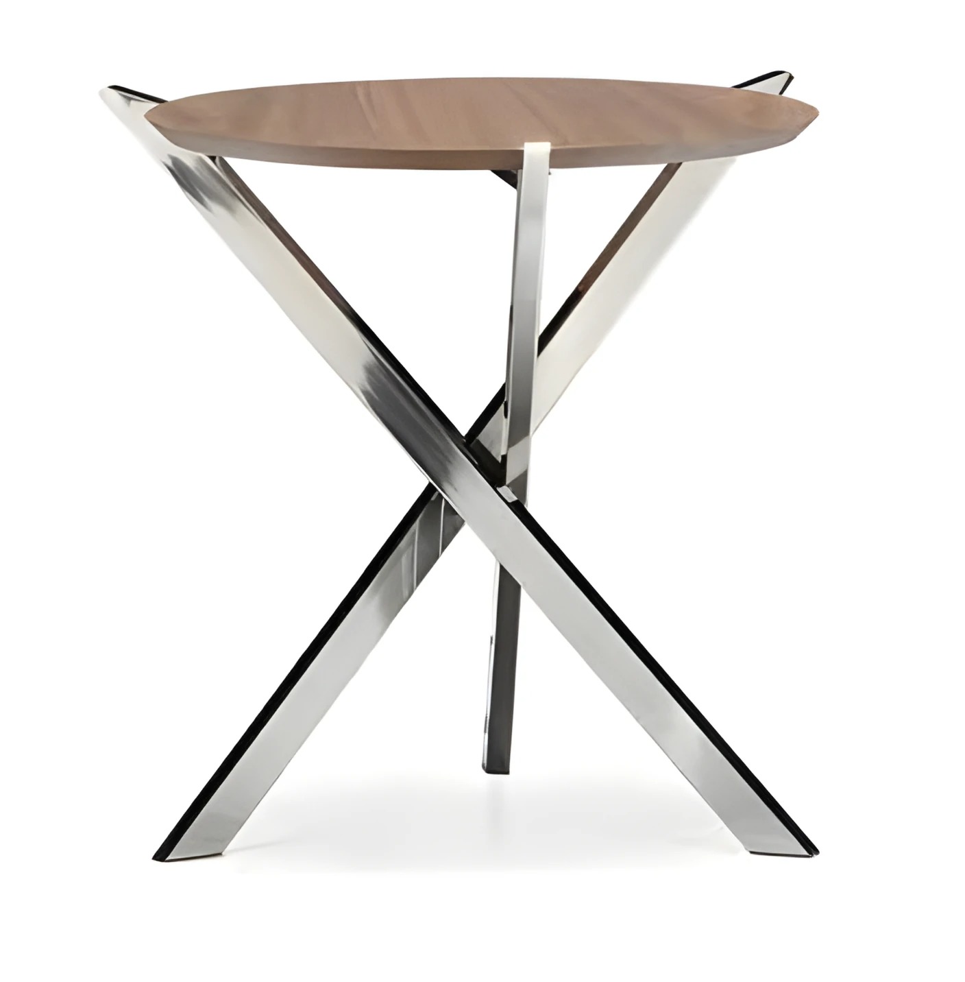 Beistelltisch aus Holz und Metall in Braun modern elegant