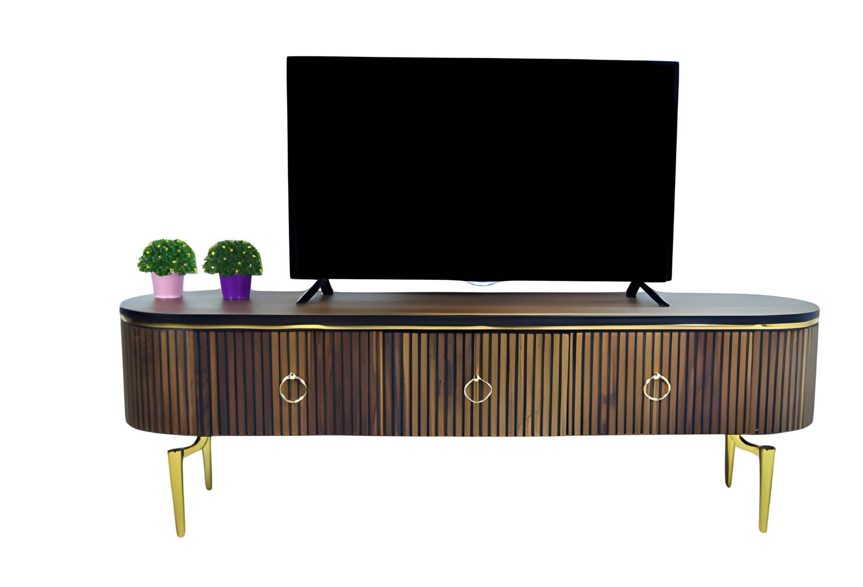 Wohnzimmerschrank TV Lowboard Ovaler Sideboard Modern Zeitlos