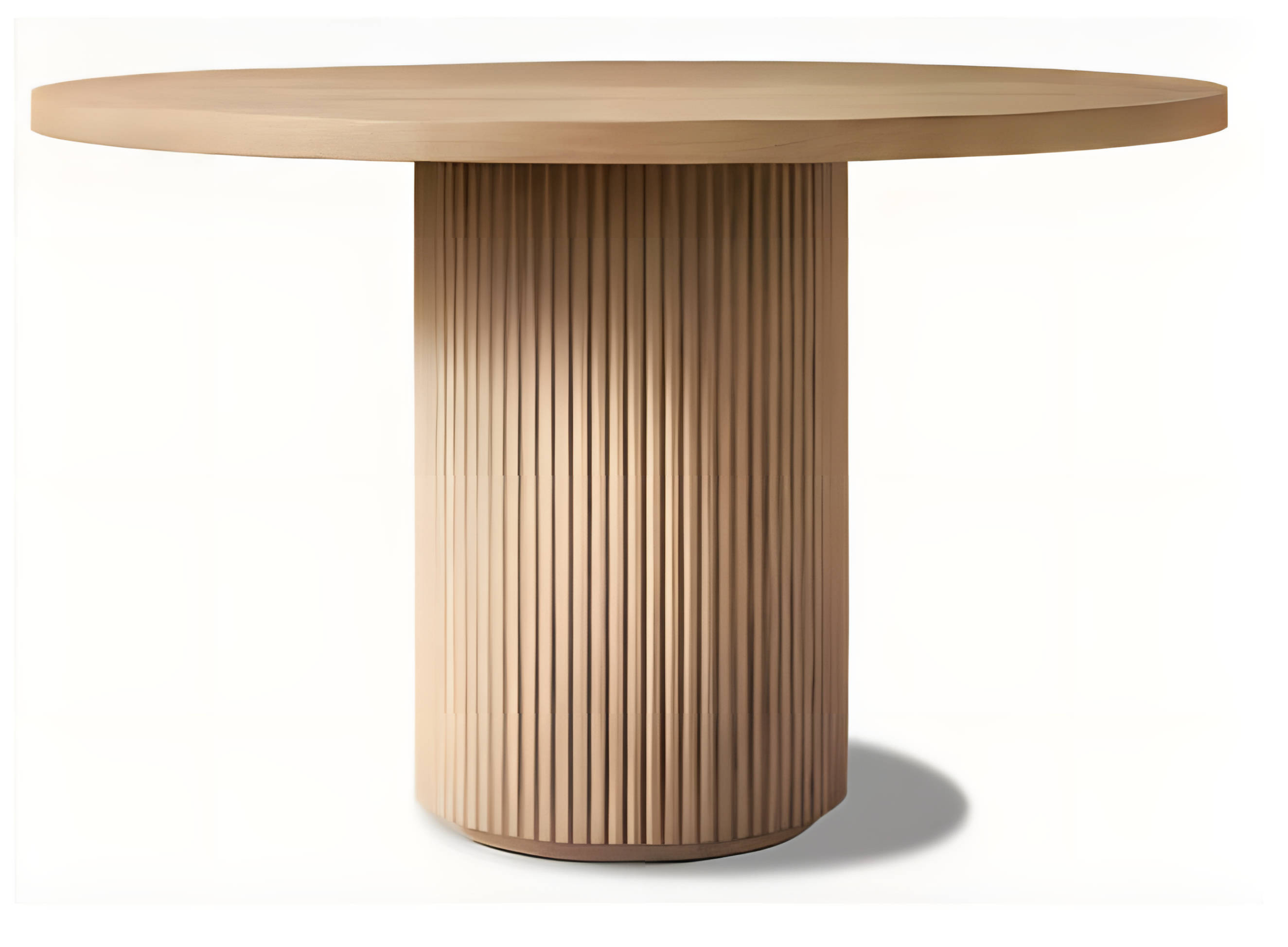 Massivholztisch modern Säulengestell Naturtöne Wohnzimmertisch