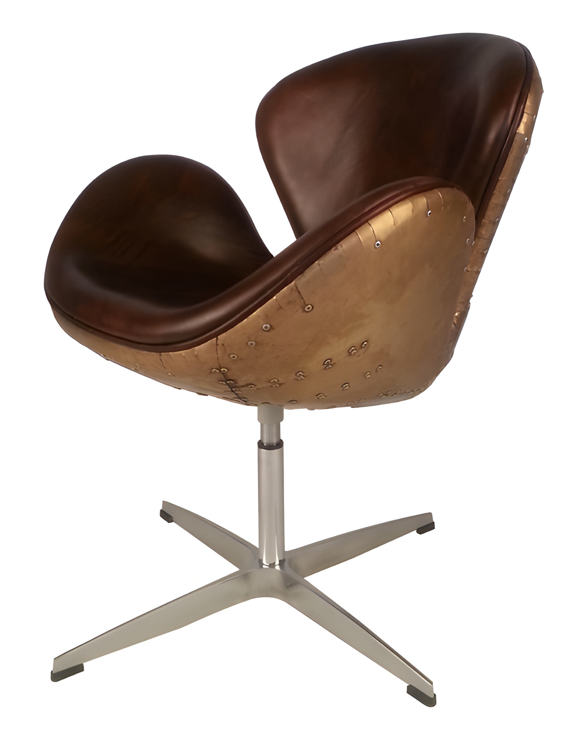 Vintage Ledersessel – Drehbar Retro Design fürs Wohnzimmer