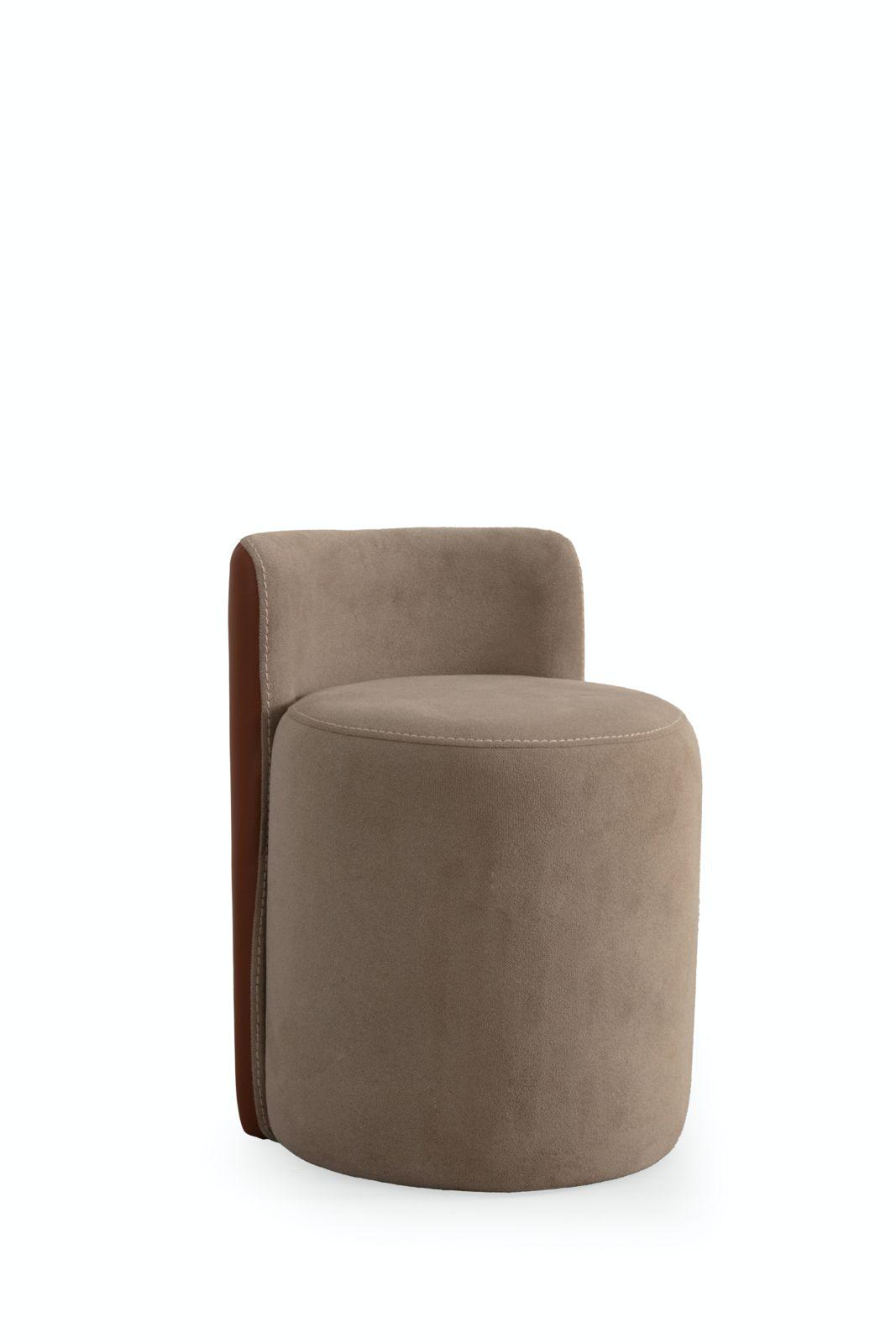 Beiger Holz Hocker Modern Design Möbelstil