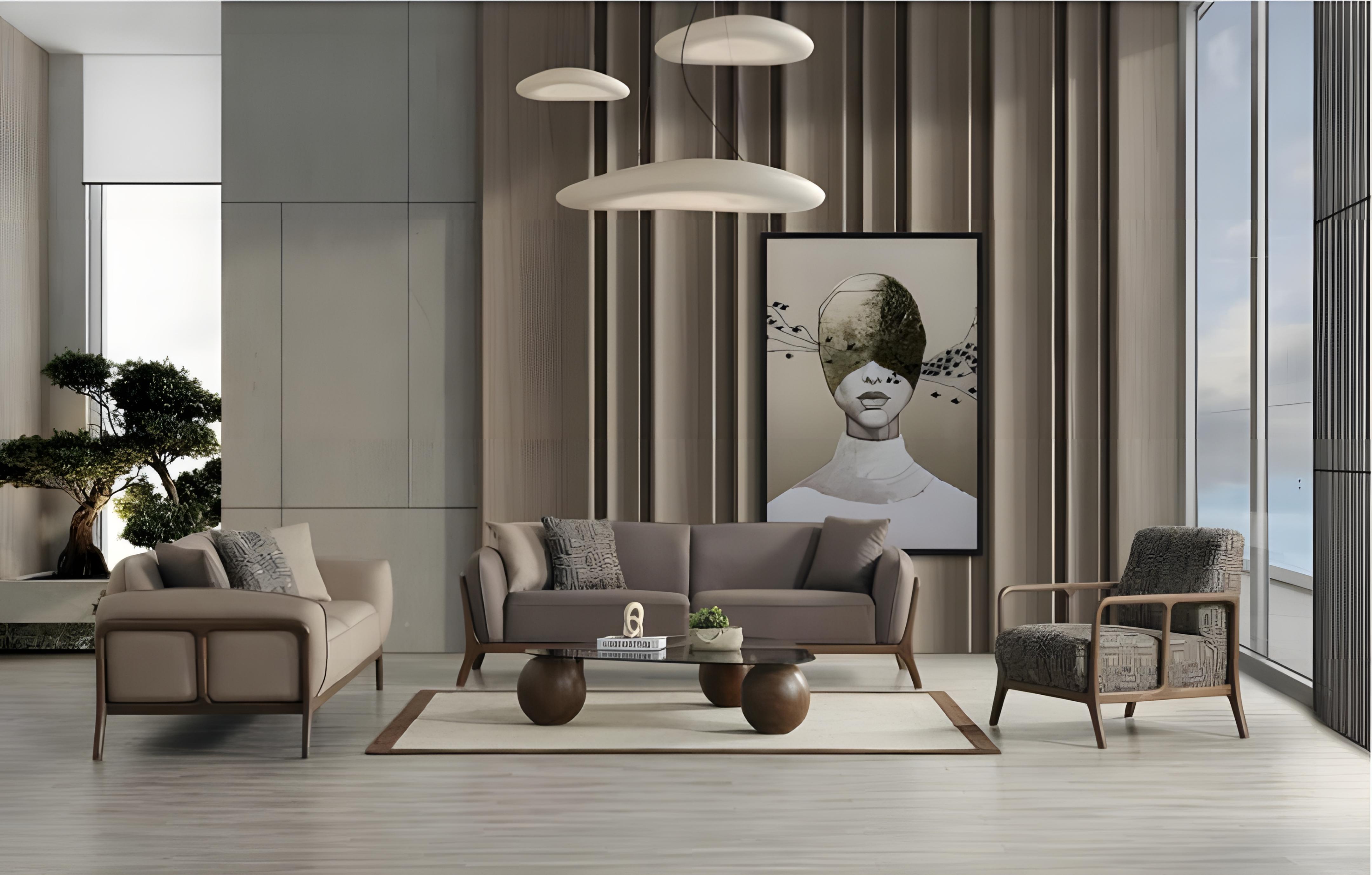 Elegantes Sofa-Set mit Sessel – Sofagarnitur Sitzgruppe Couch