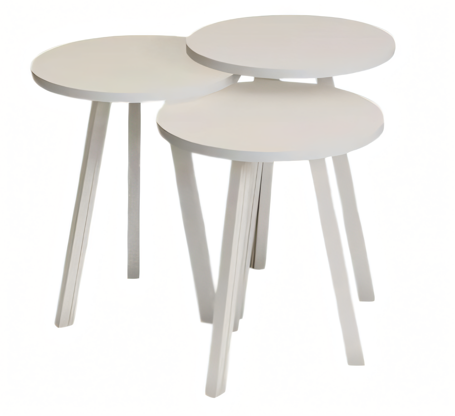 Elegantes weißes Holz Couchtisch-Set modern und stilvoll