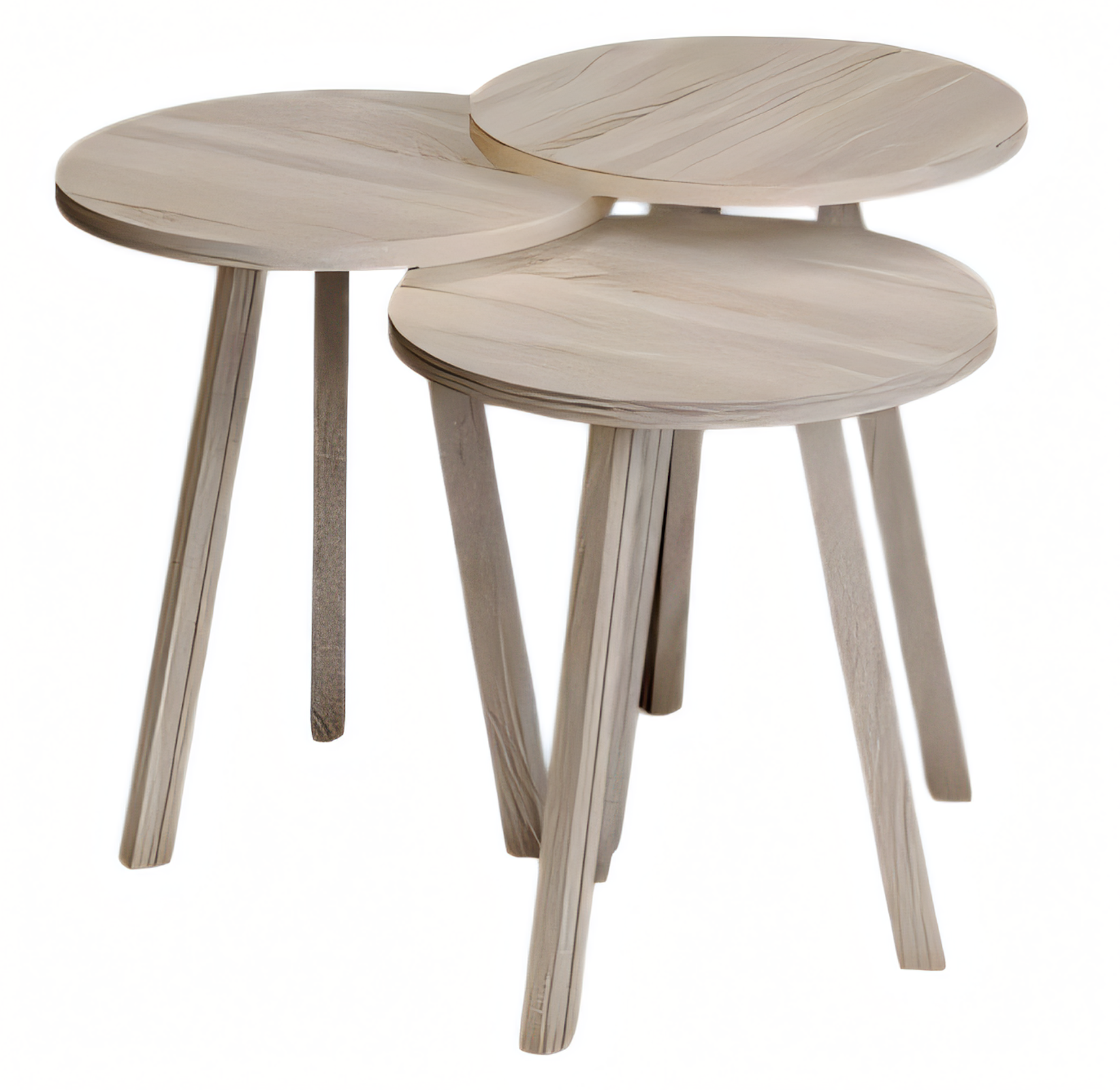 Elegantes Beiges Holz Couchtisch-Set in Modernem Design