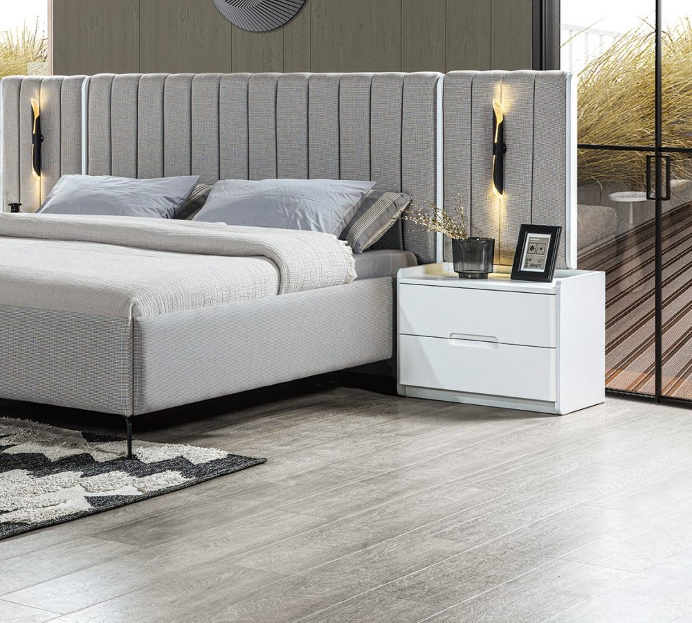 Nachttisch Schlafzimmer Holz Weiß modern kompakt Beistelltisch