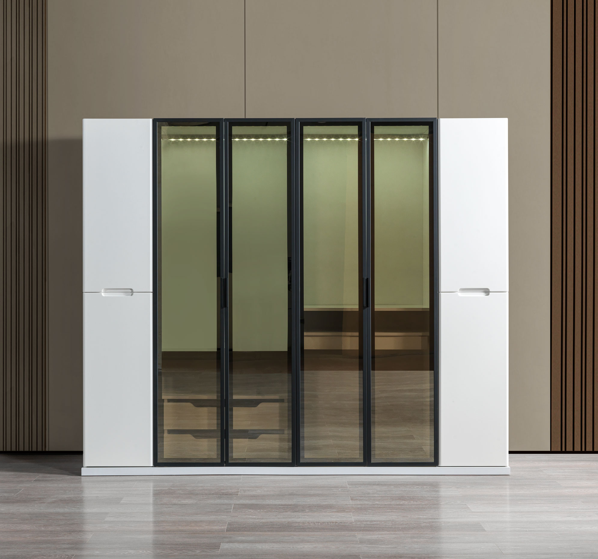 Kleiderschrank Schlafzimmer 255 cm modern großer Schrank