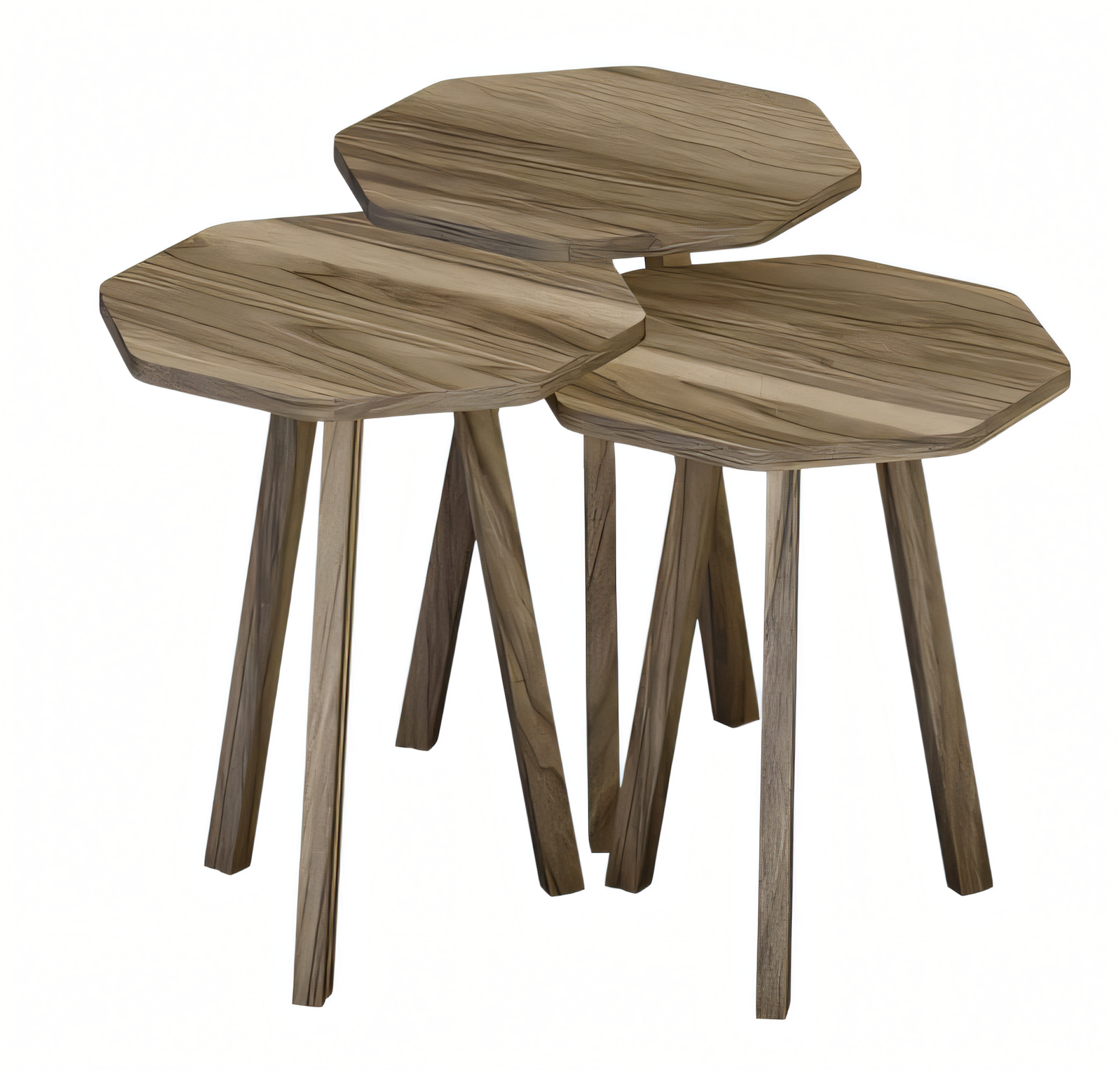 Elegantes braunes Holz Couchtisch-Set modern stilvoll