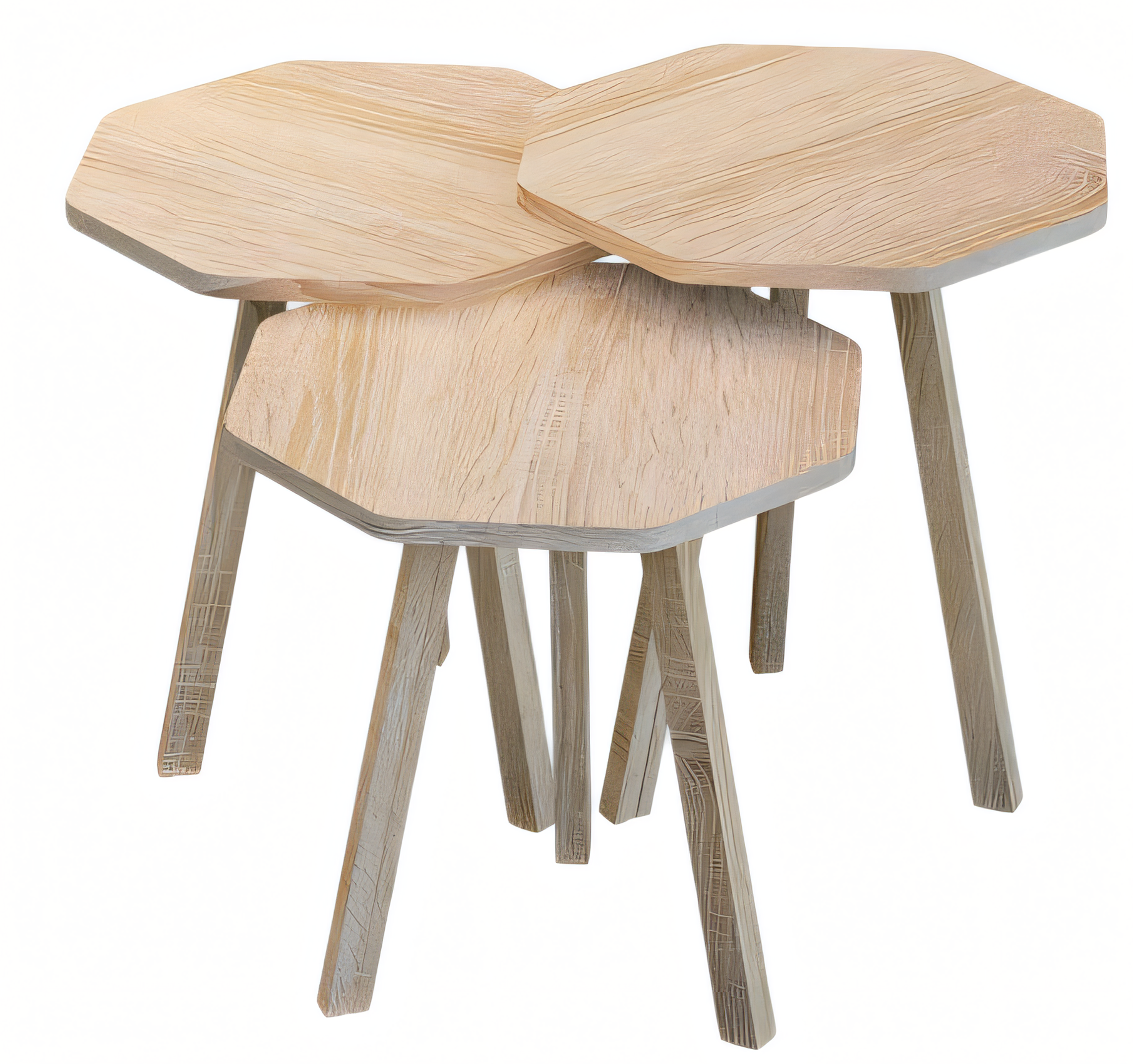 Elegantes braunes Holz Couchtisch-Set im modernen Stil