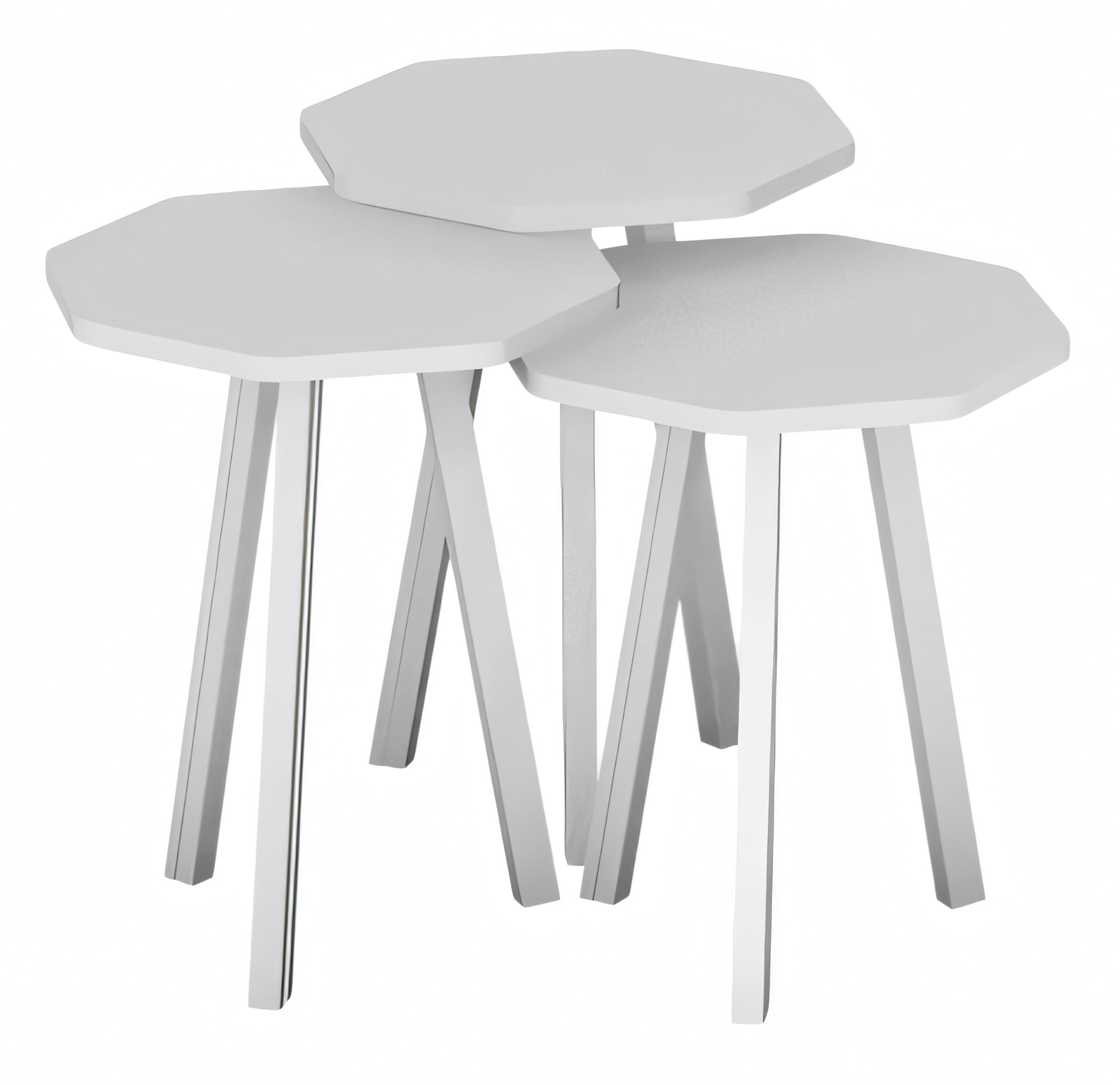 Elegantes weißes Holz Couchtisch-Set modern und vielseitig