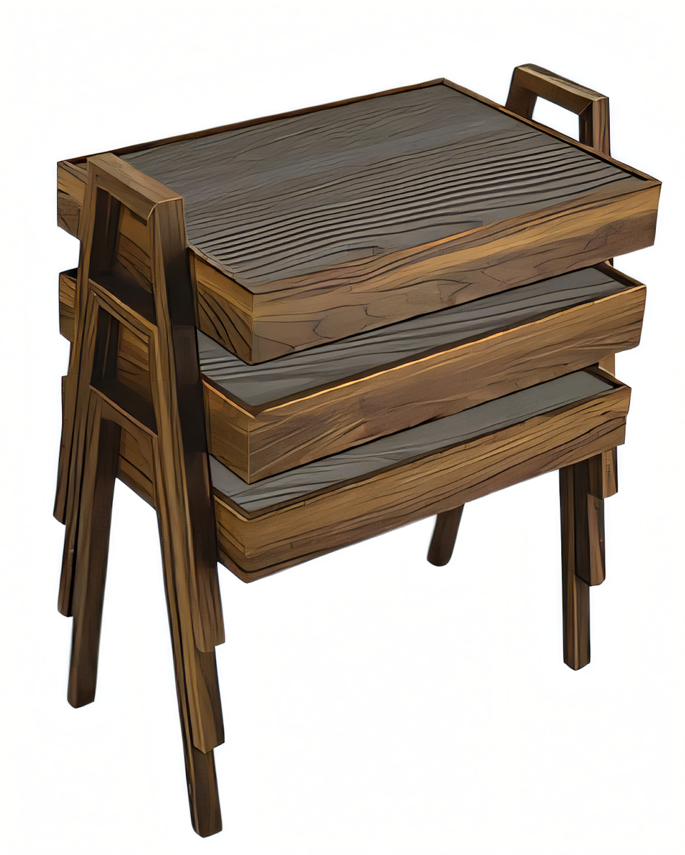 Elegantes braunes Holz Couchtisch-Set im modernen Design