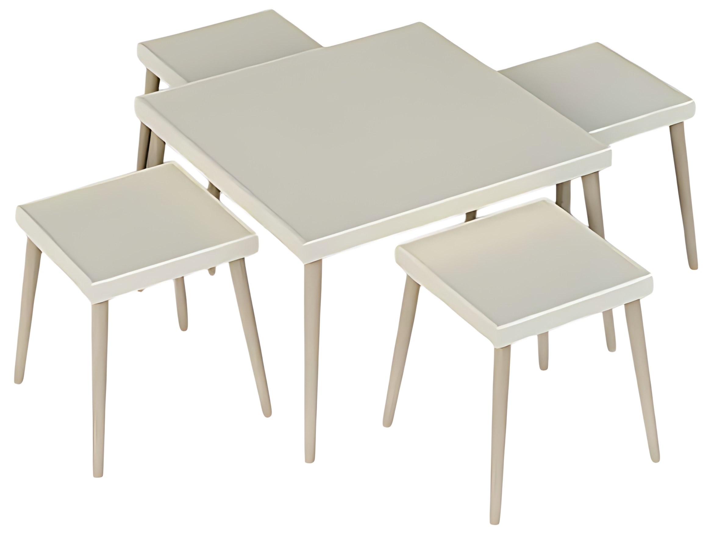 Elegantes weißes Wohnzimmer-Set aus Holz mit modernem Design