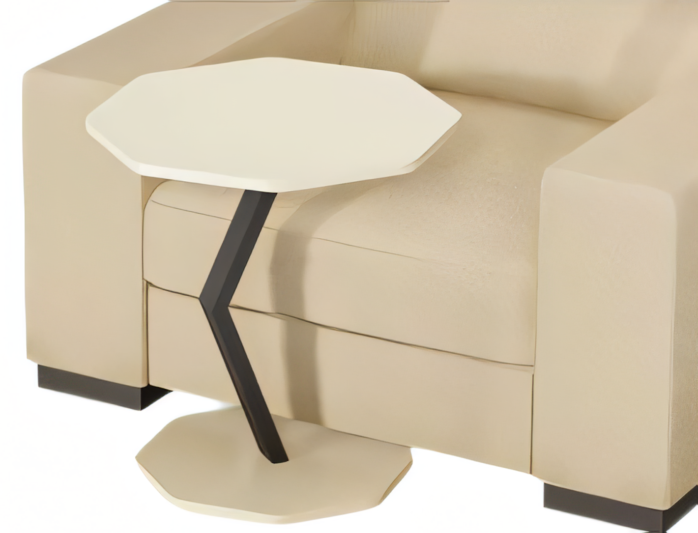 Beistelltisch aus Holz in Weiß modern elegant