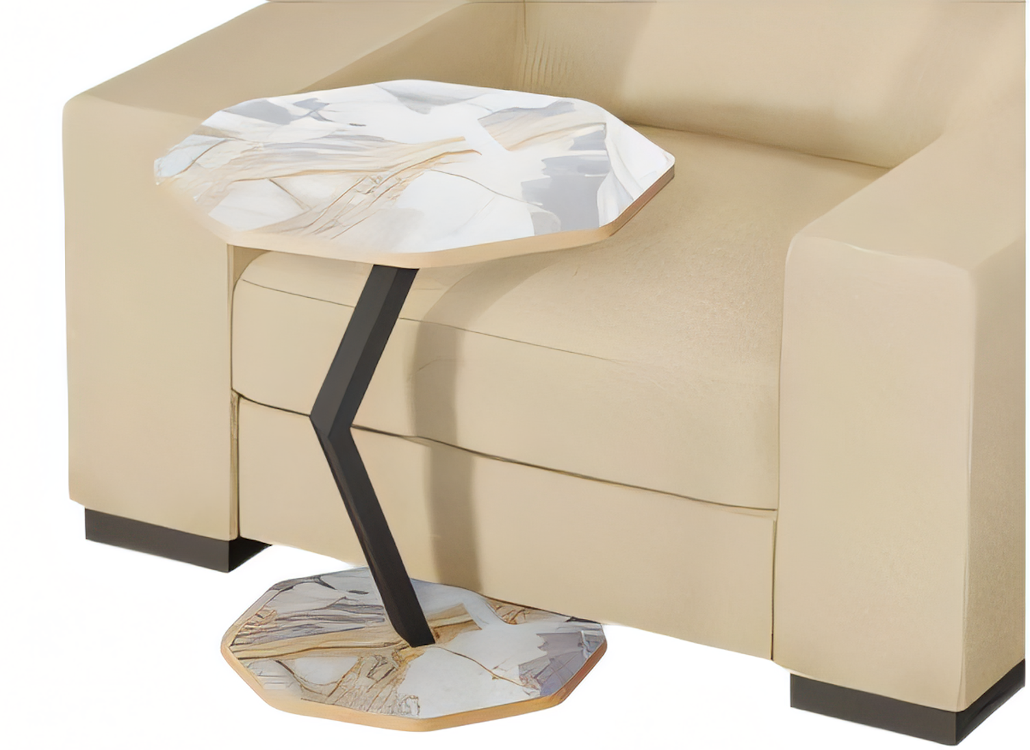 Mehrfarbiger Holz-Beistelltisch im modernen Design