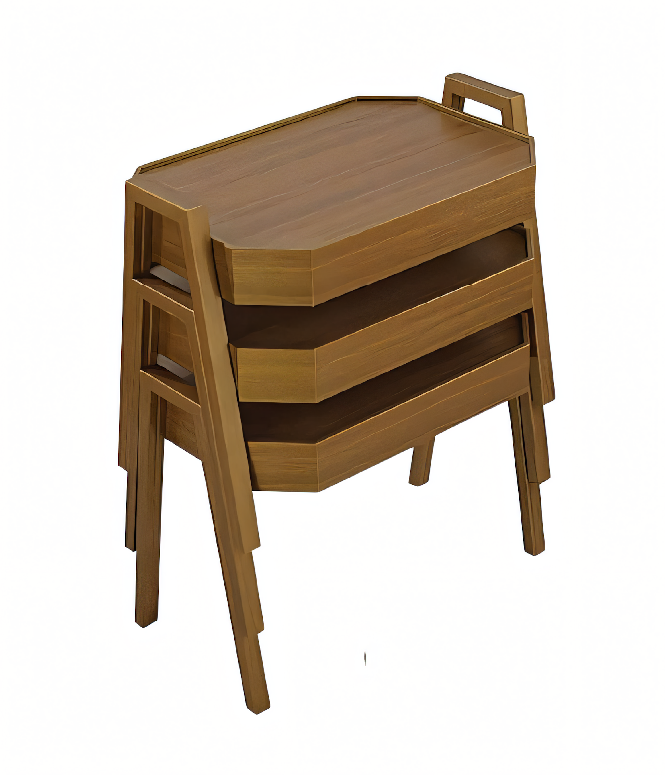 Elegantes braunes Holz Couchtisch-Set modern und stilvoll