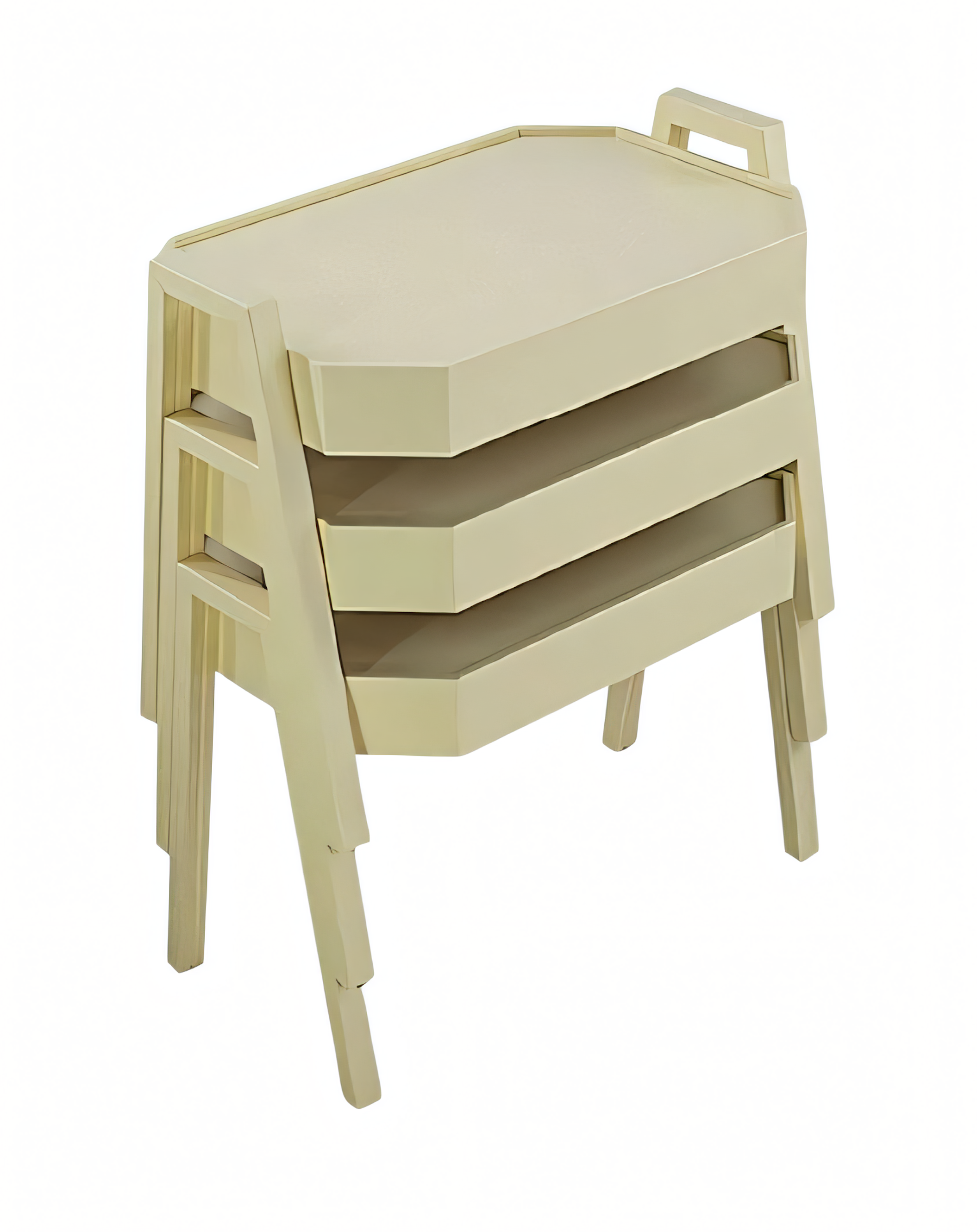 Couchtisch-Set aus Holz in Beige modern elegant