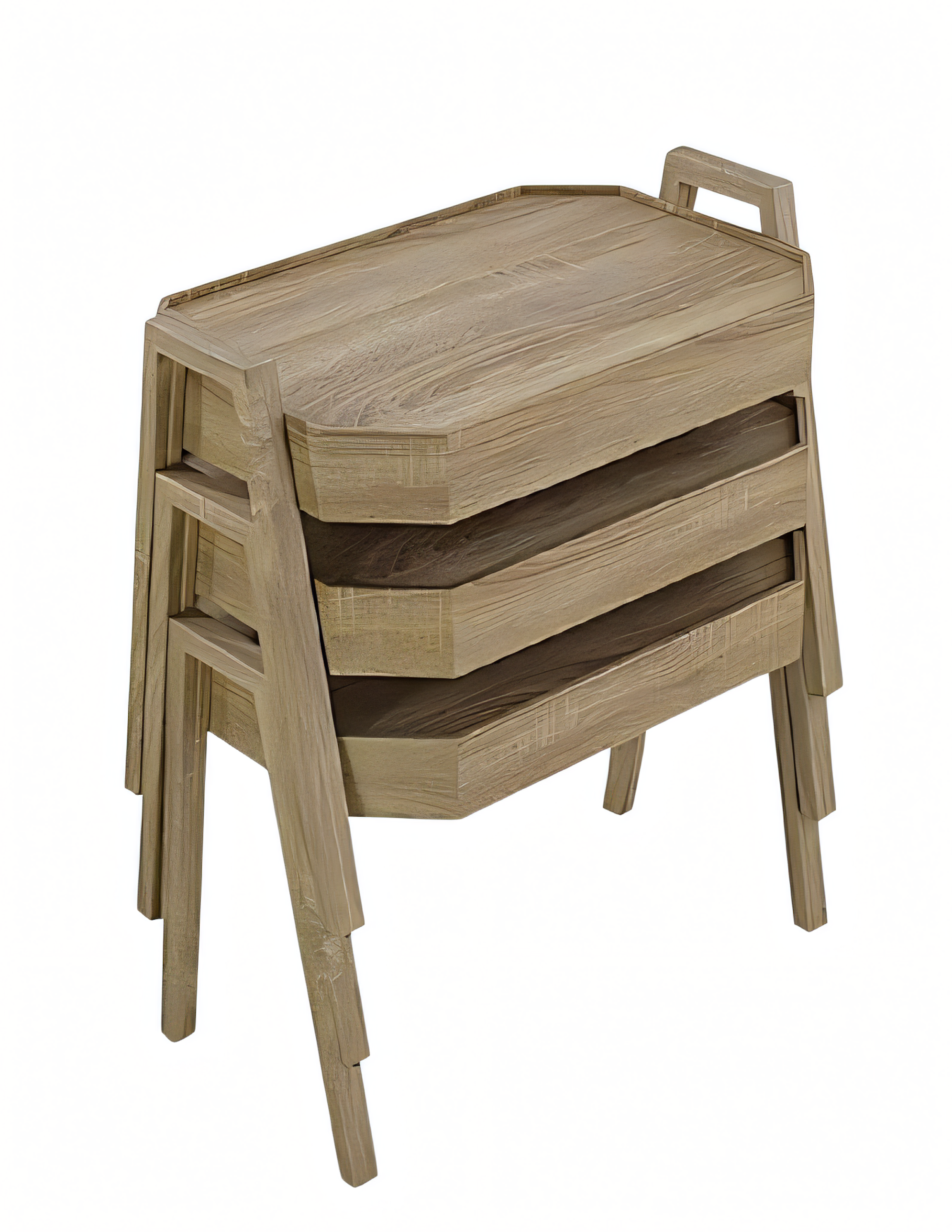 Elegantes braunes Holz Couchtisch-Set im modernen Design