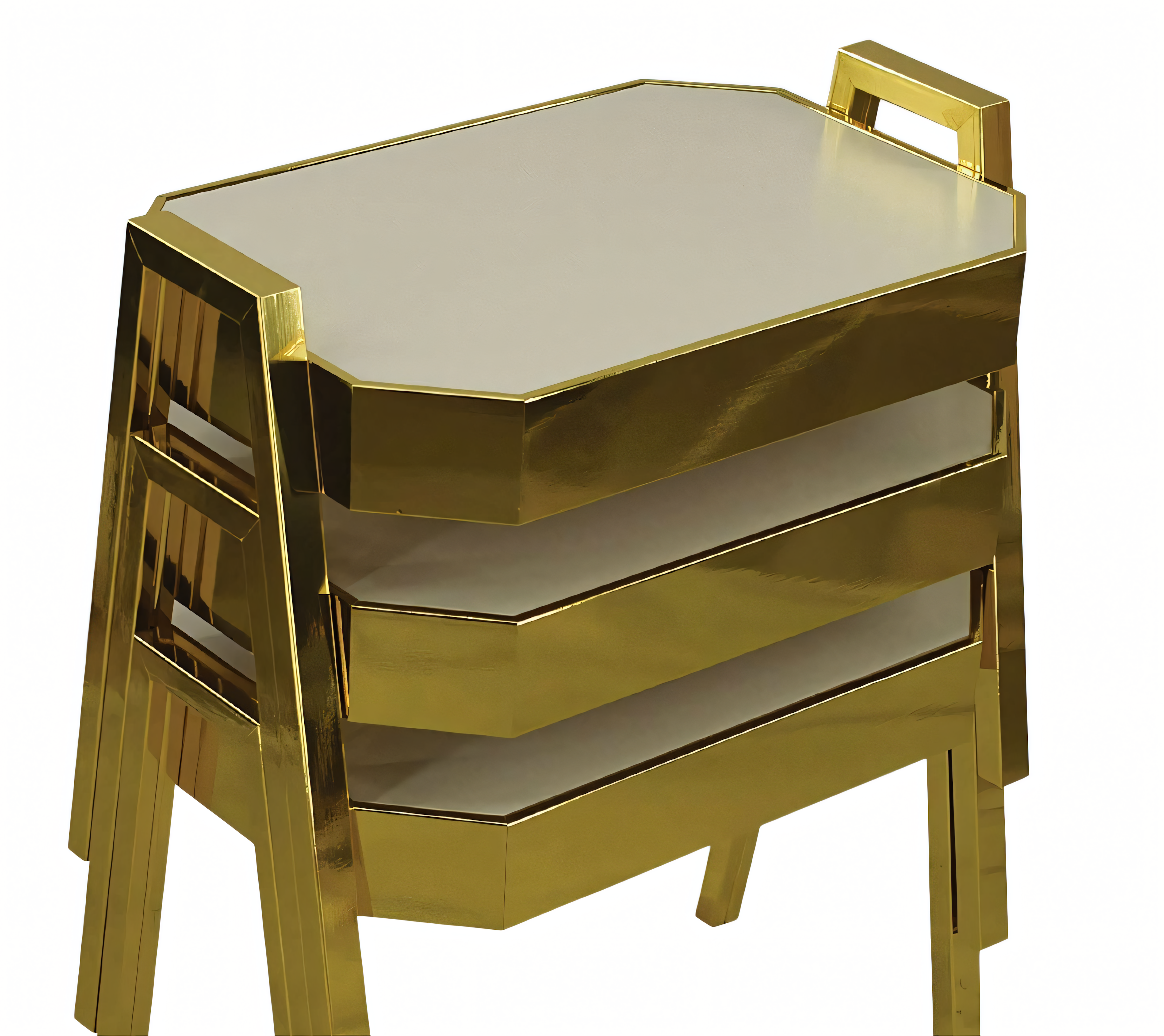 Elegantes Gold Holz Couchtisch-Set stilvoll und langlebig