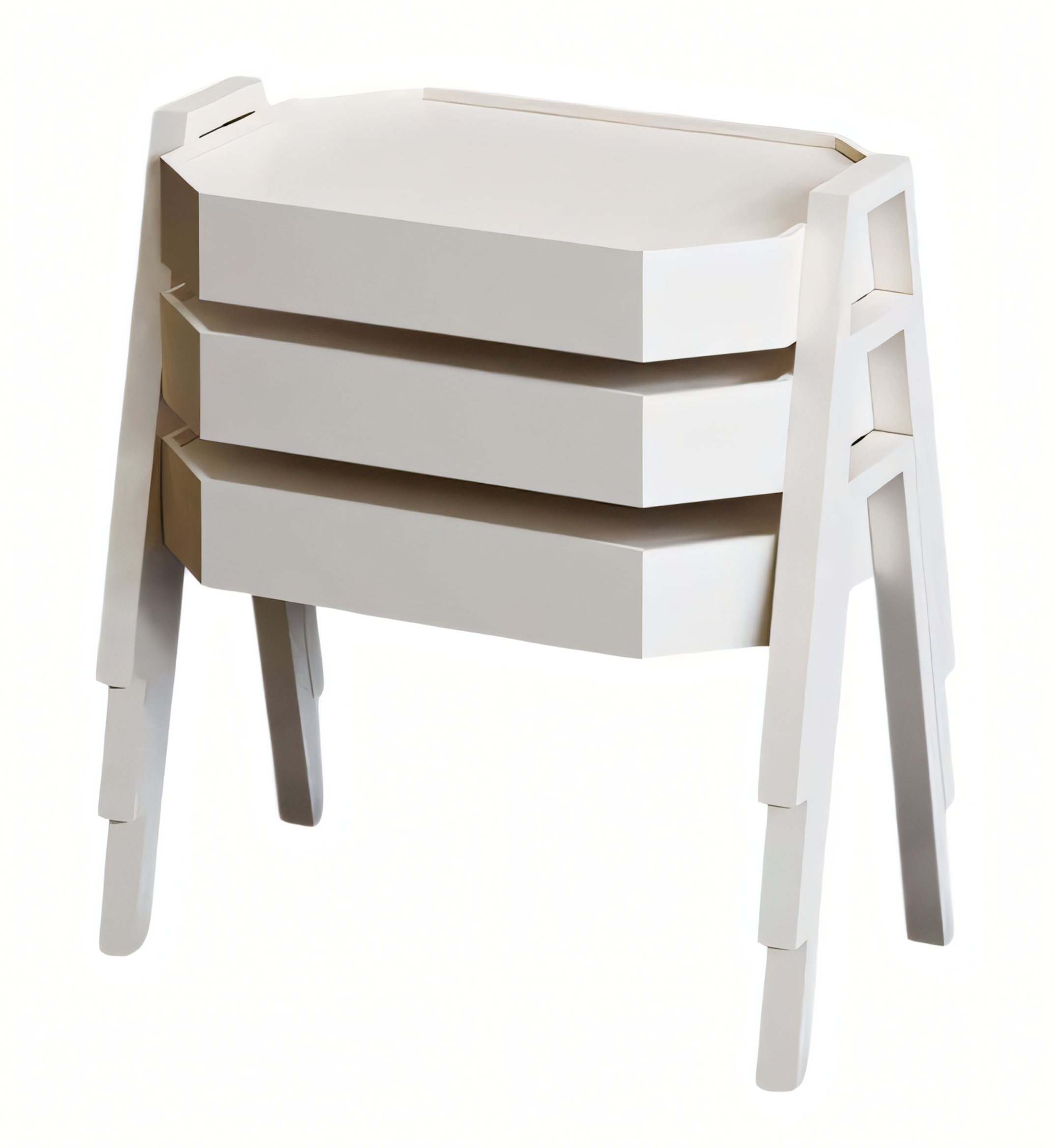 Couchtisch-Set aus Holz in Weiß, modernes und elegantes Design