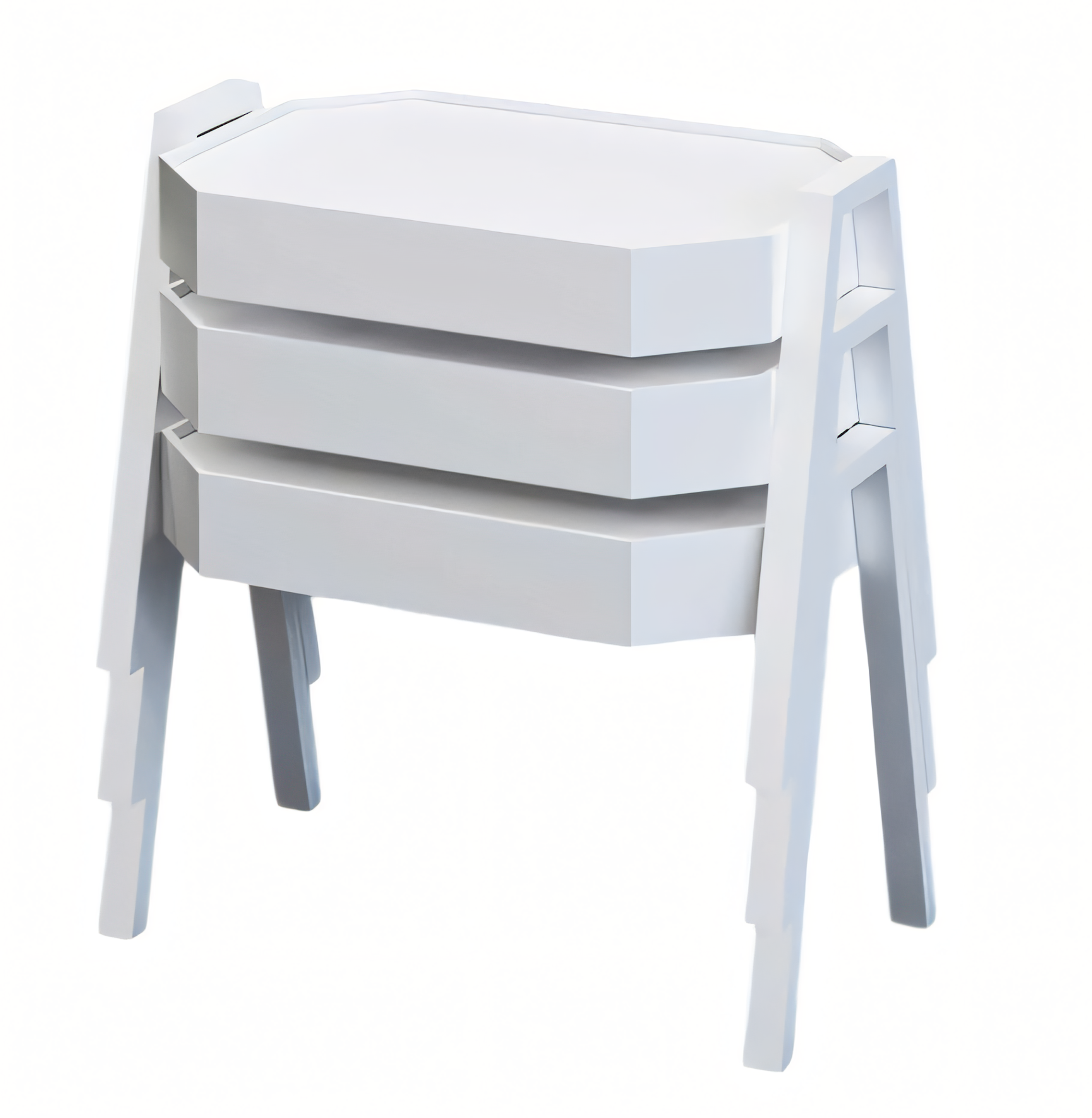 Elegantes weißes Couchtisch-Set aus Holz modern Stil