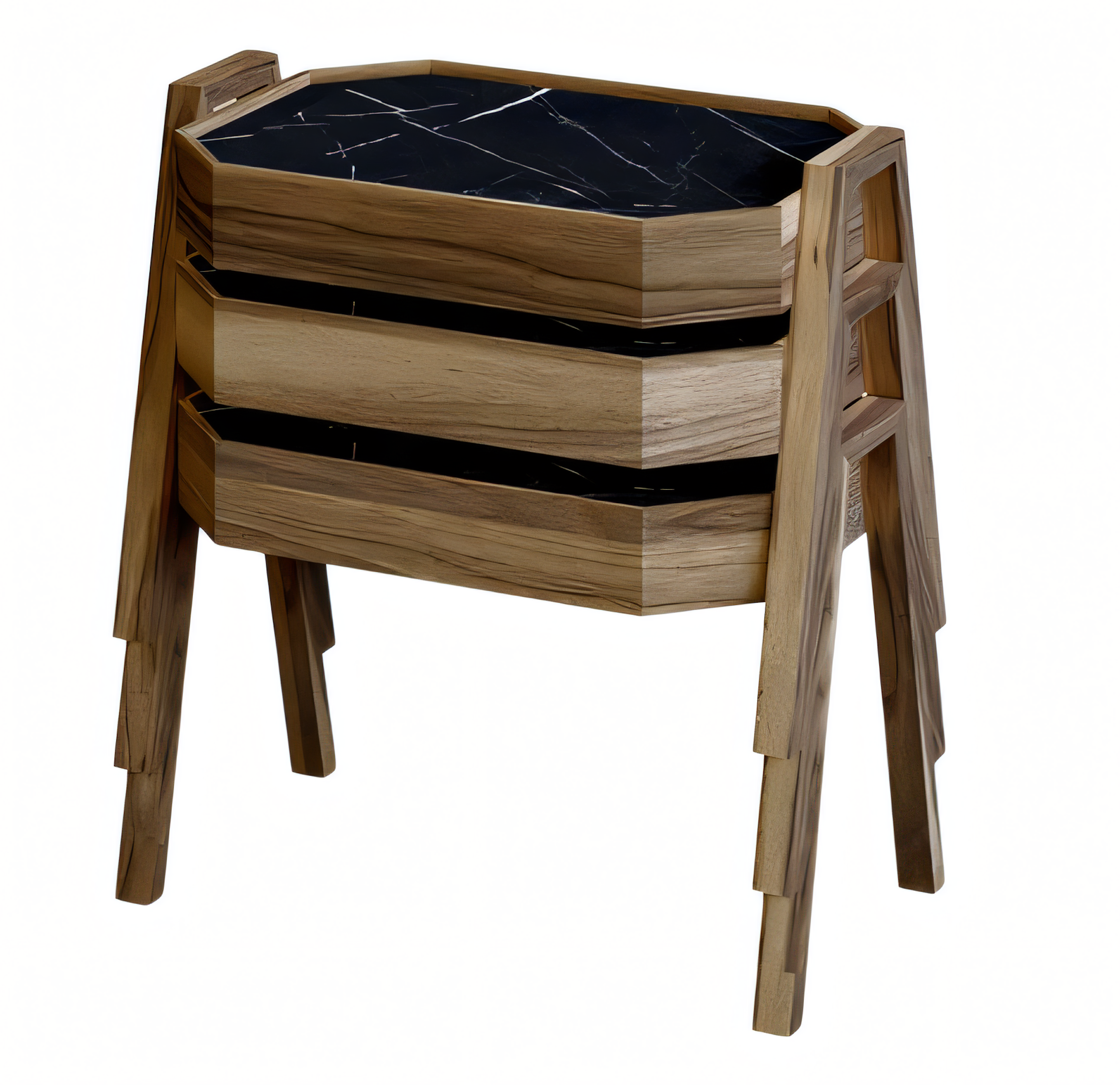 Schwarzes Holz Couchtisch-Set modern und stilvoll