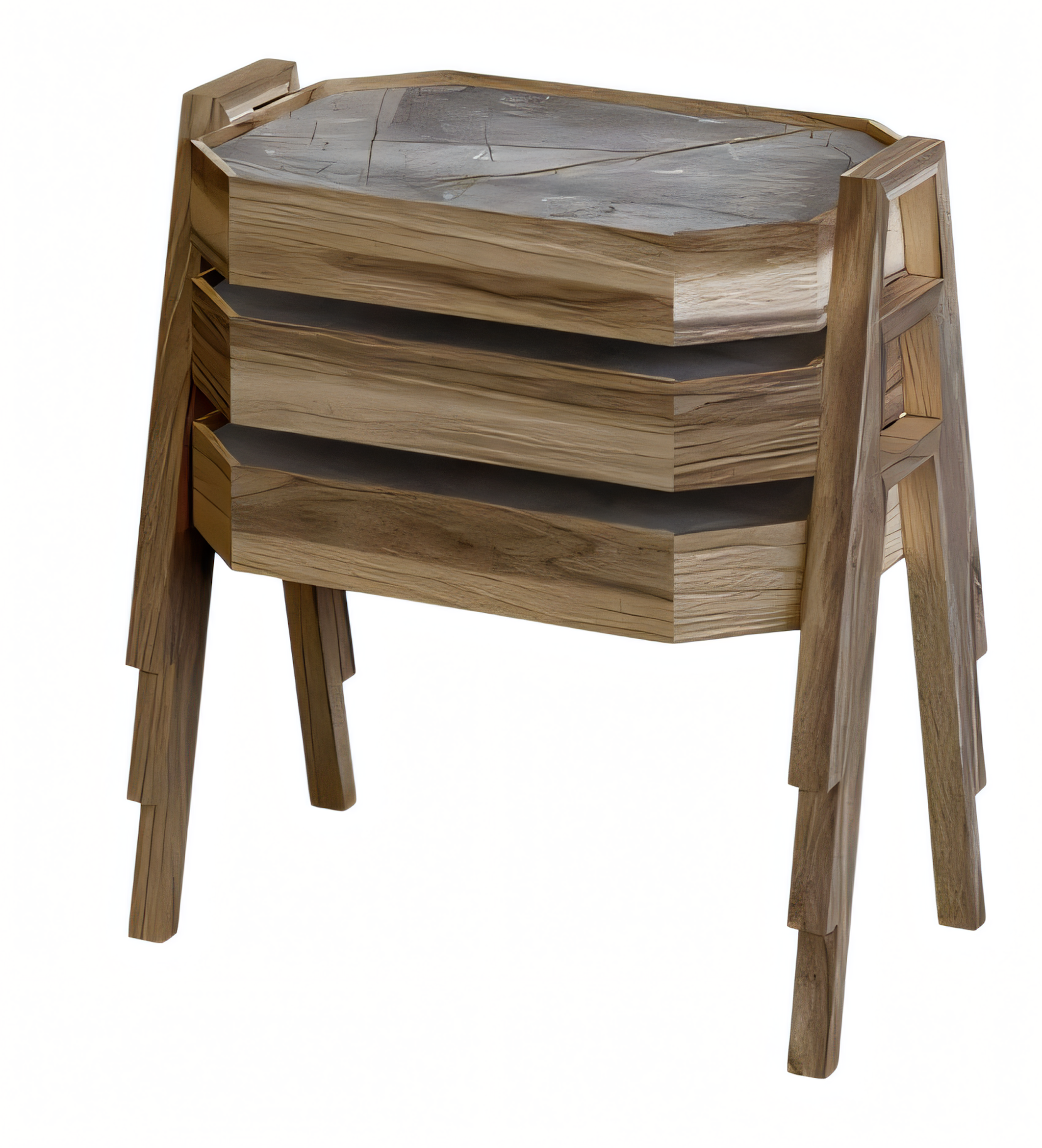 Couchtisch-Set Braun Holz Modern Elegant Wohnzimmer