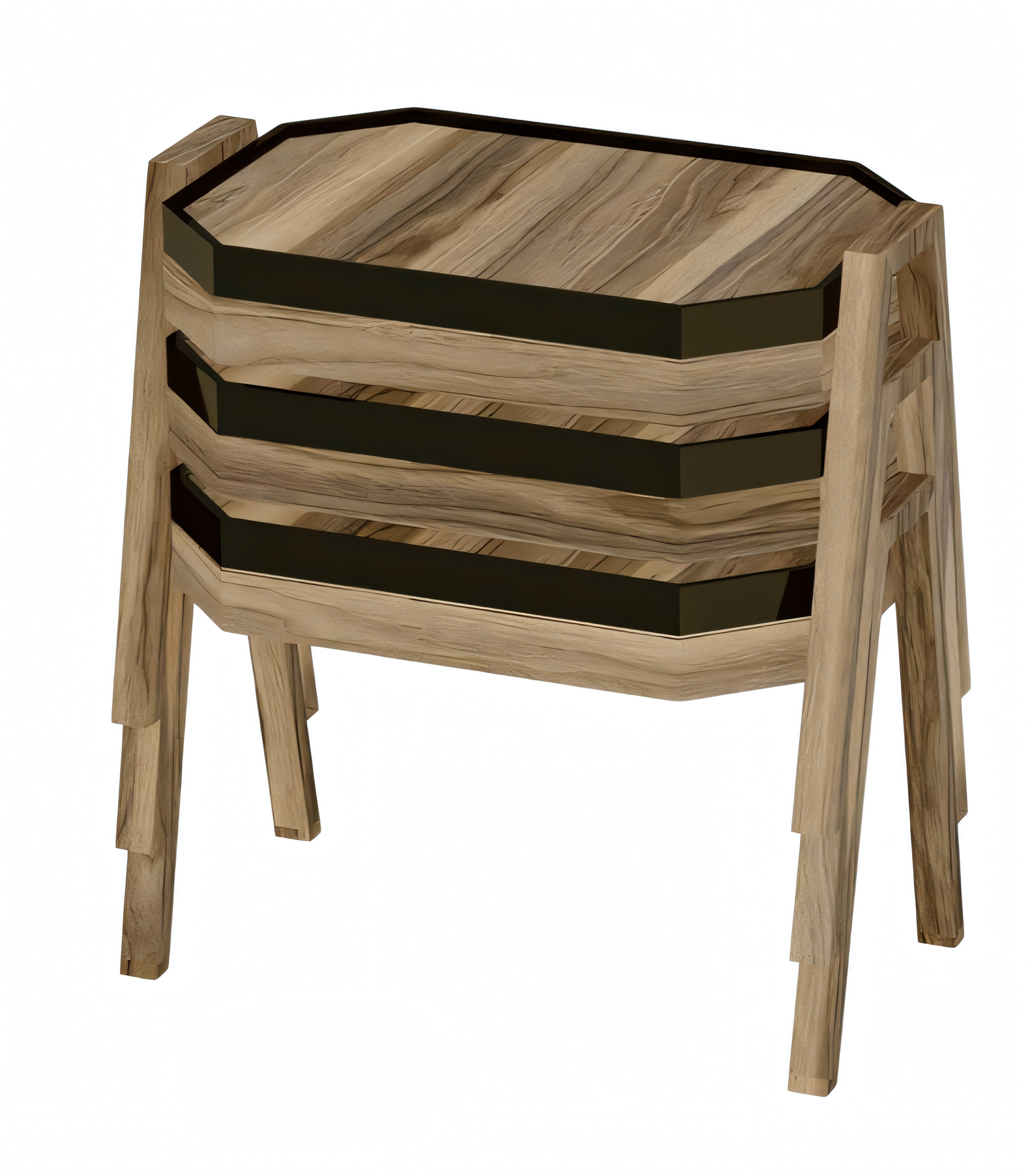 Couchtisch-Set aus Holz in Braun modern elegant