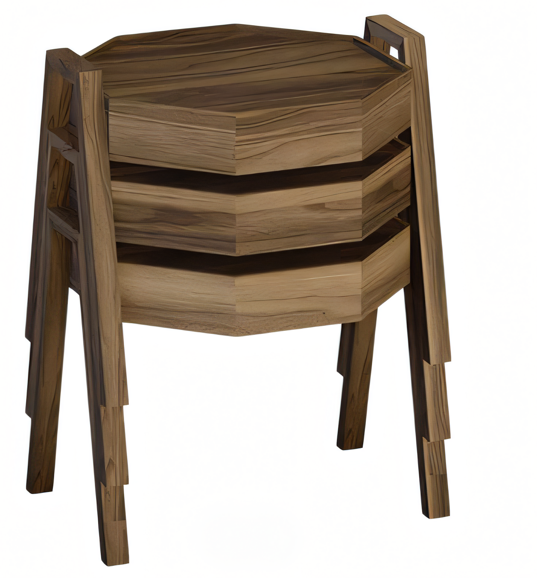 Couchtisch-Set aus Holz in Braun modern eleganter Wohnstil