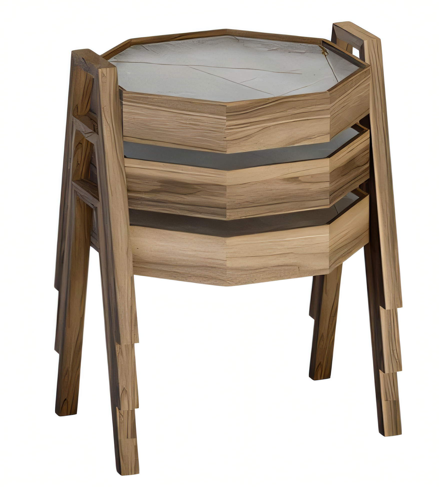 Couchtisch-Set aus Holz in Braun modern elegant