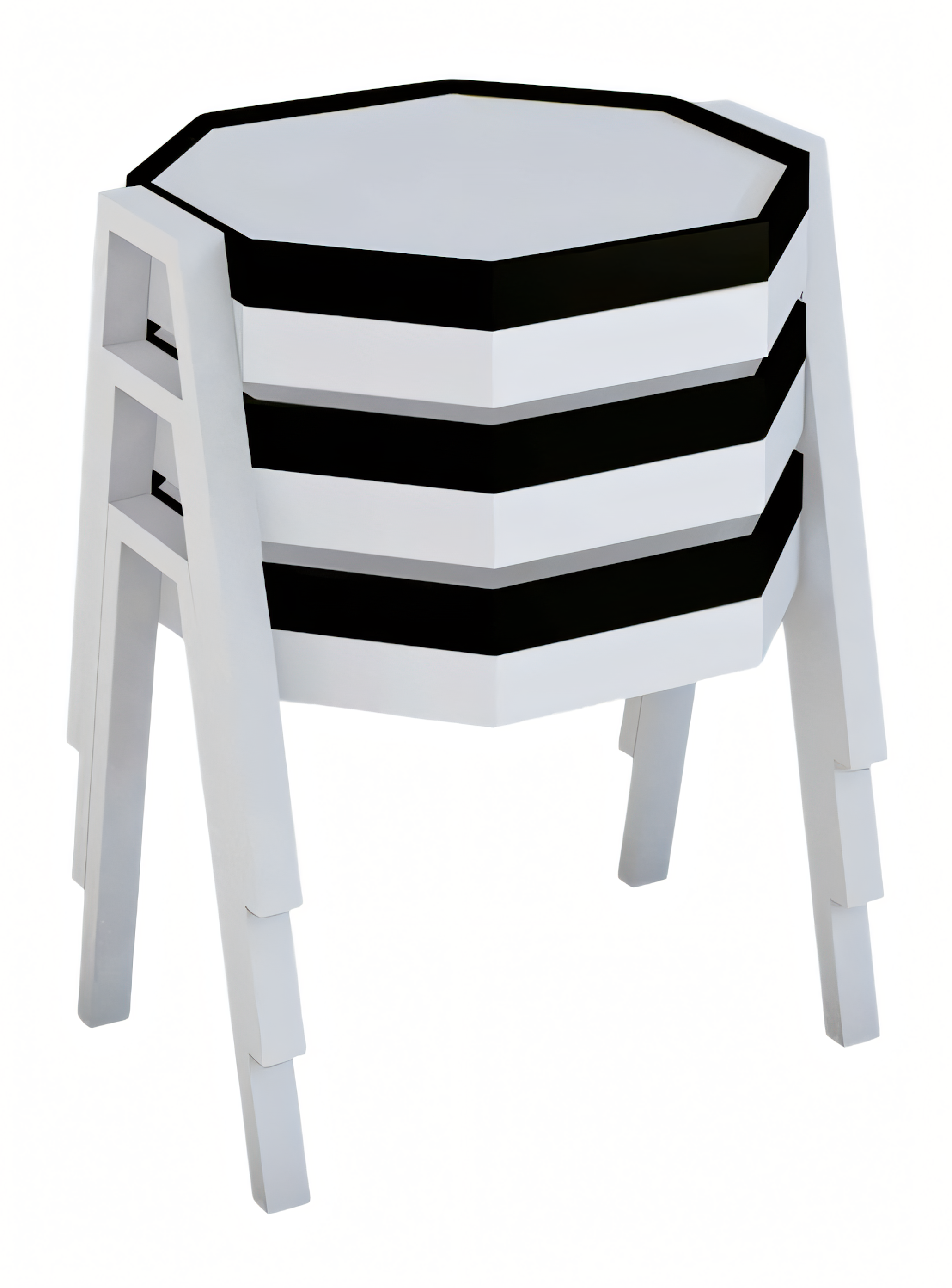 Elegantes weißes Couchtisch-Set aus Holz im modernen Design