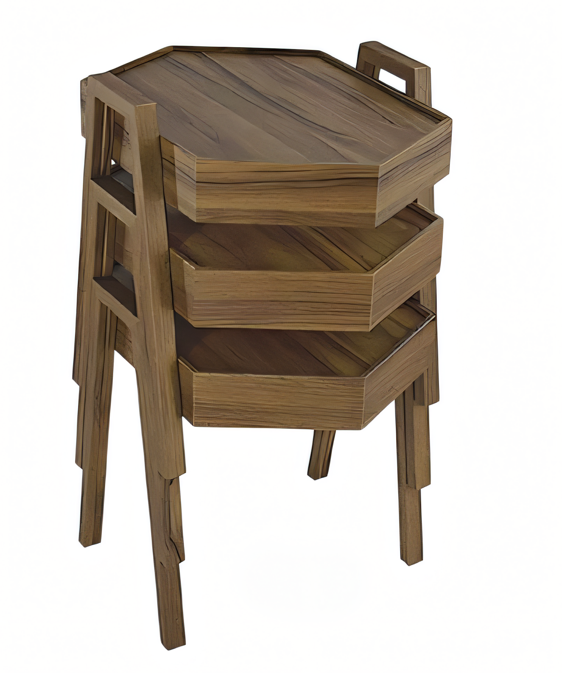Couchtisch-Set aus Holz in Braun modern elegant
