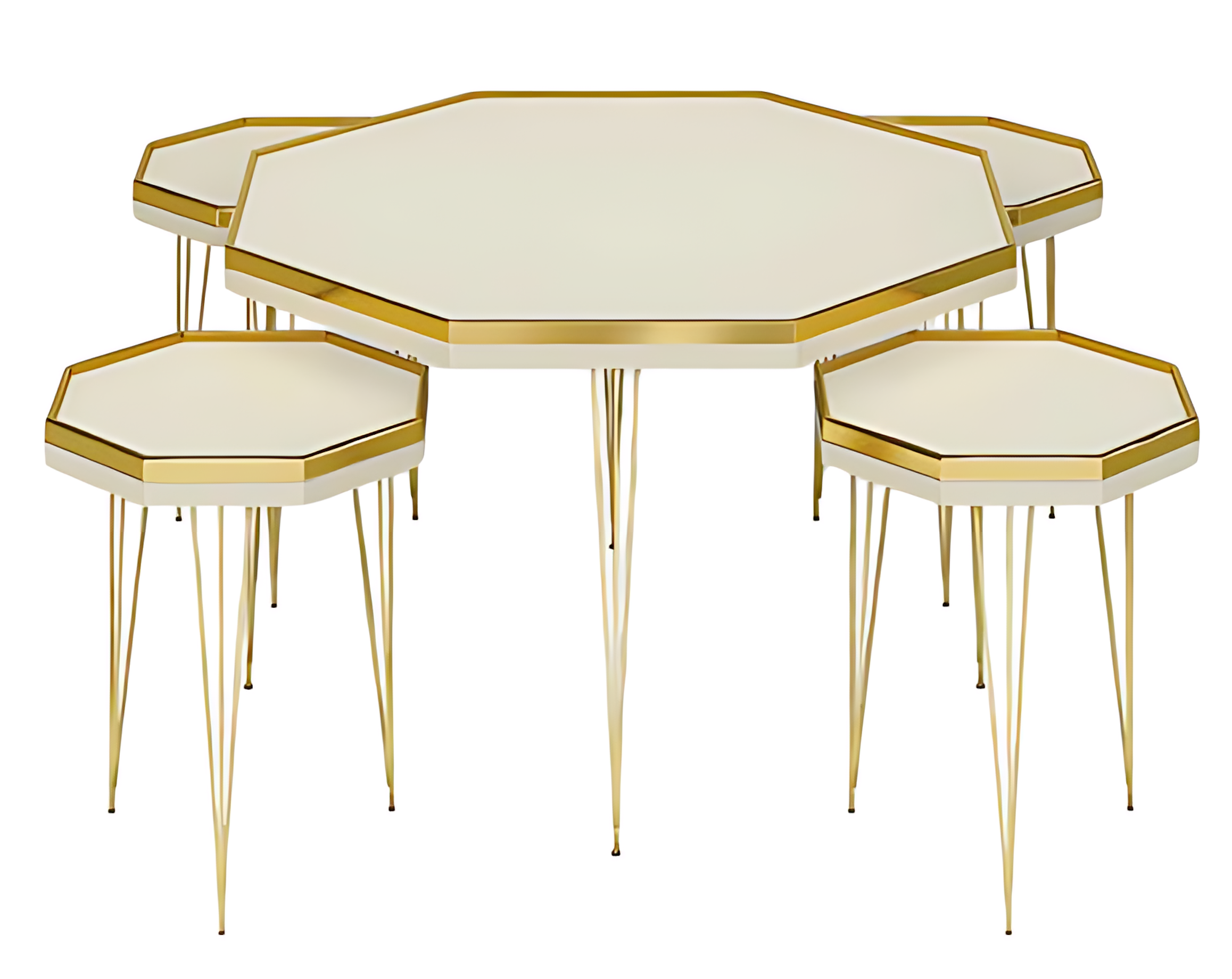 Modernes Wohnzimmer-Set Weiß MDF Edelstahl elegant