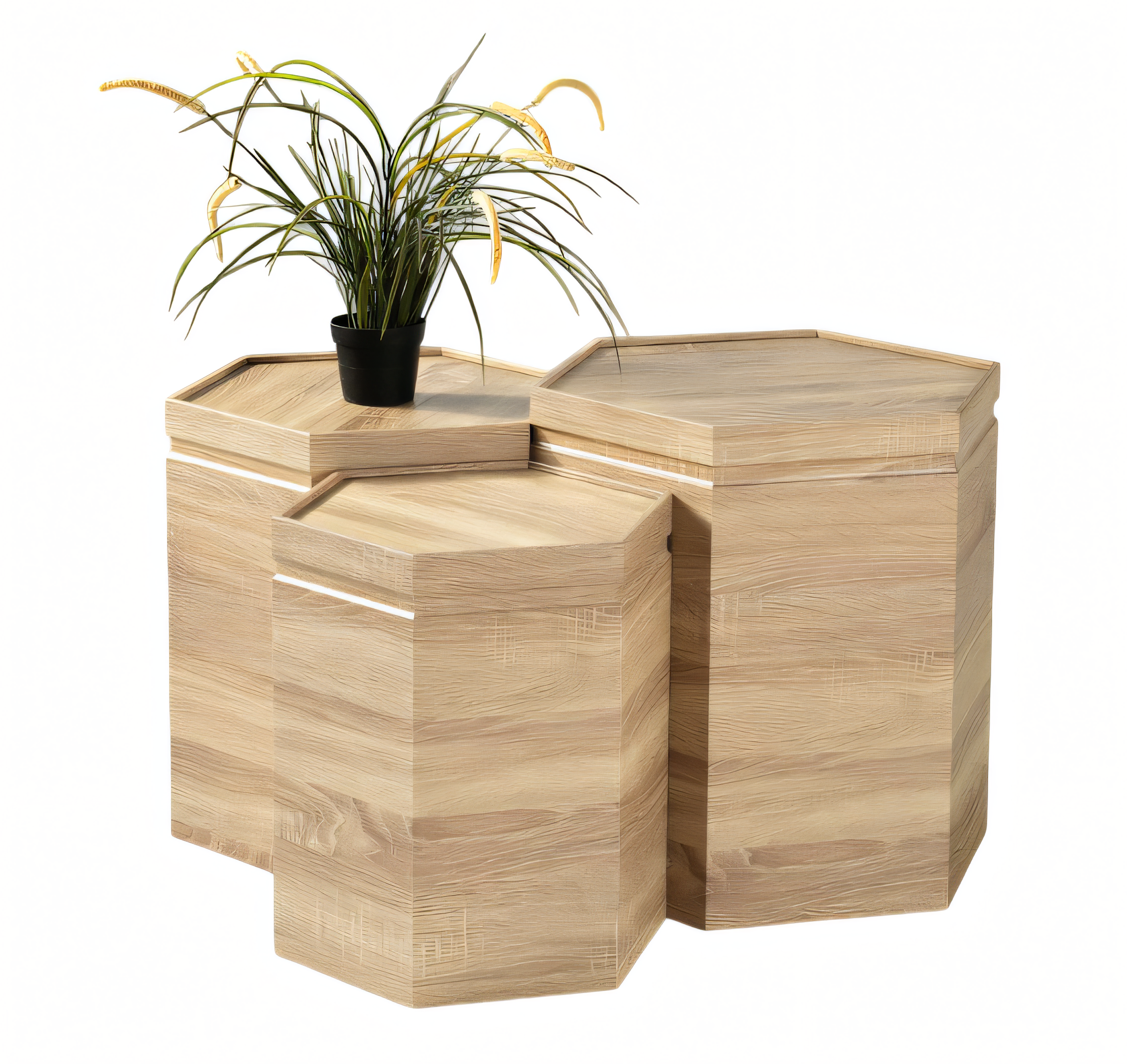 Elegantes braunes Holz Couchtisch-Set im stilvollen Design