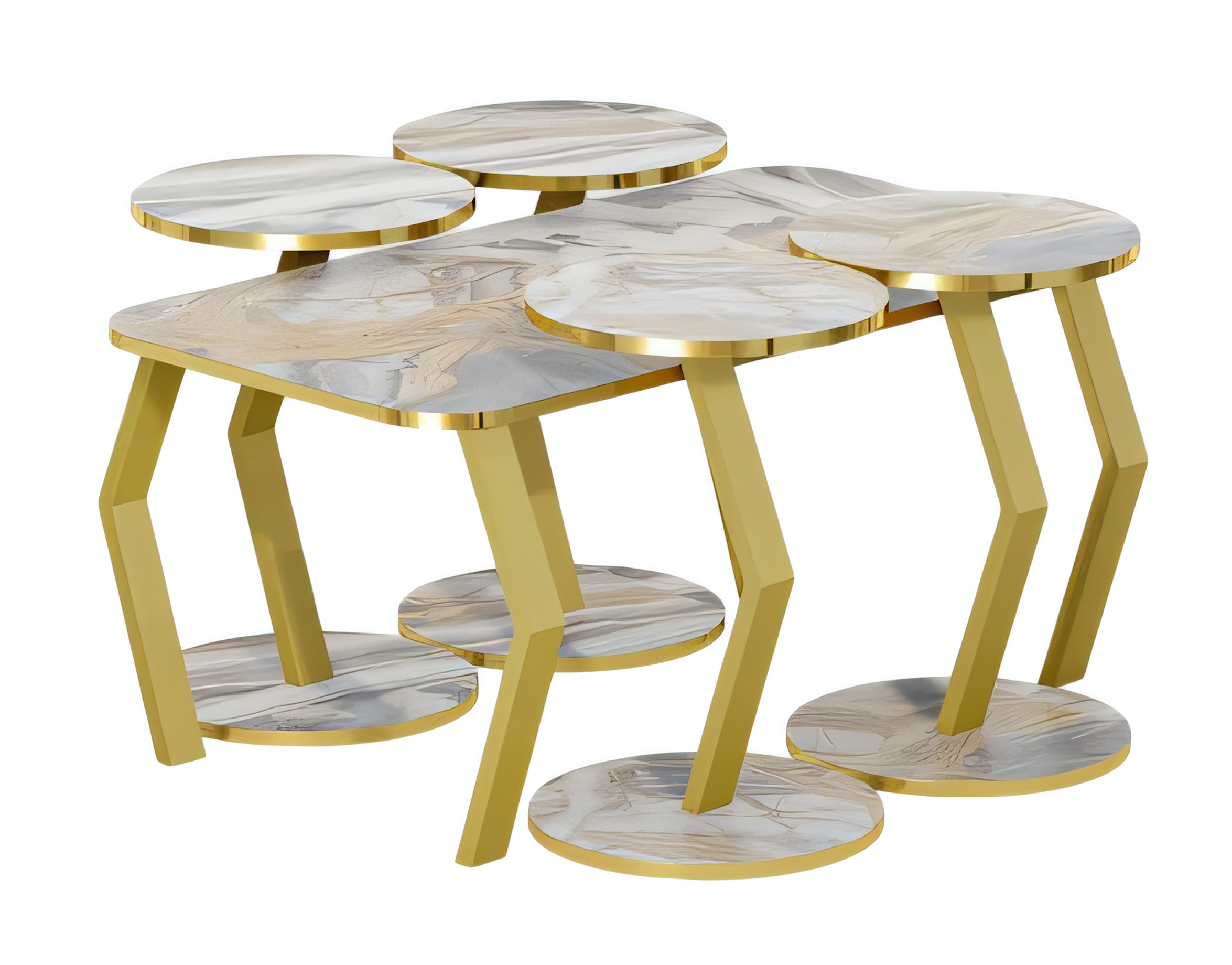 Eleganter Beistelltisch aus Holz in Beige für modernes Wohnzimmer