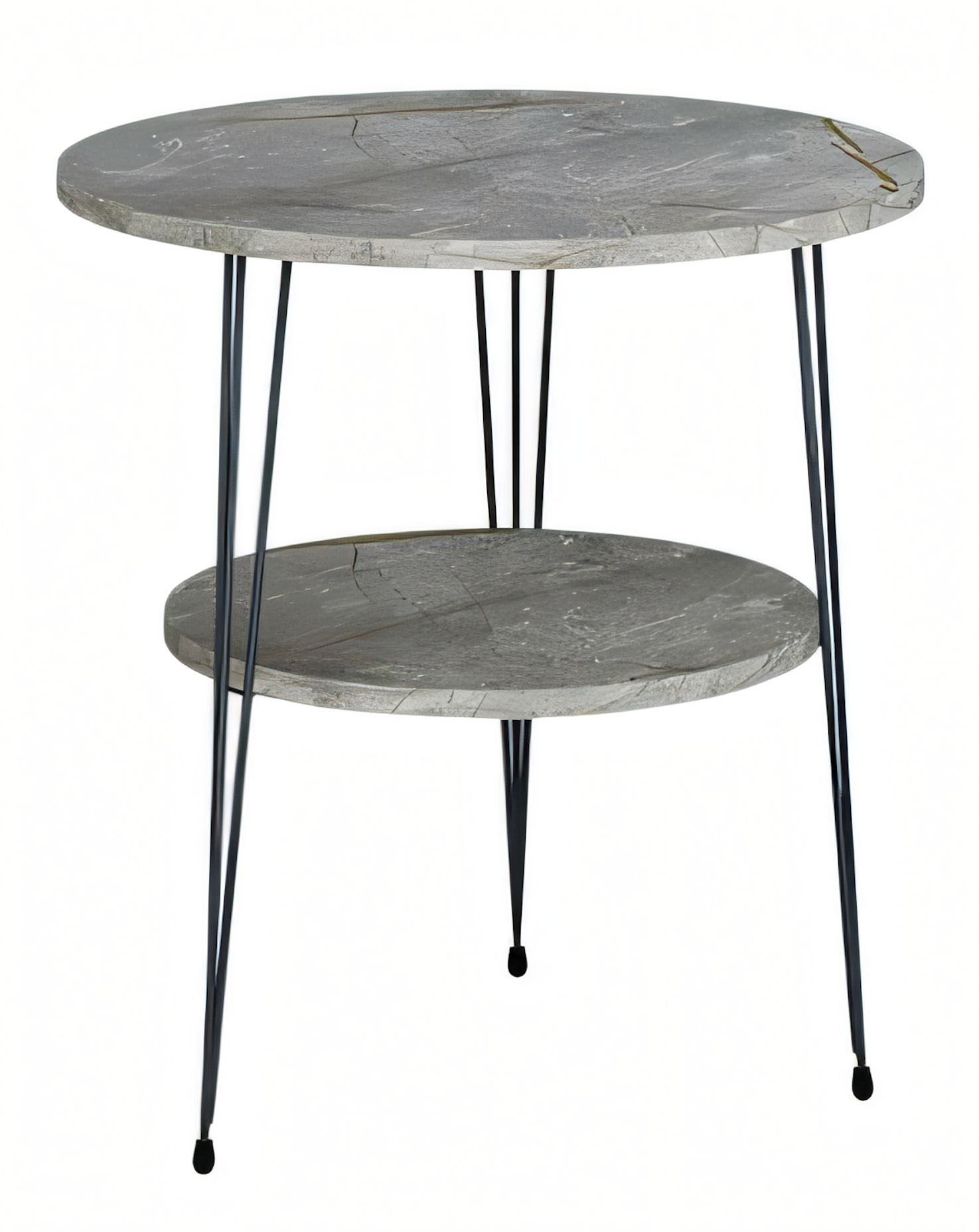 Grauer Beistelltisch aus Metall modern eleganter Stil