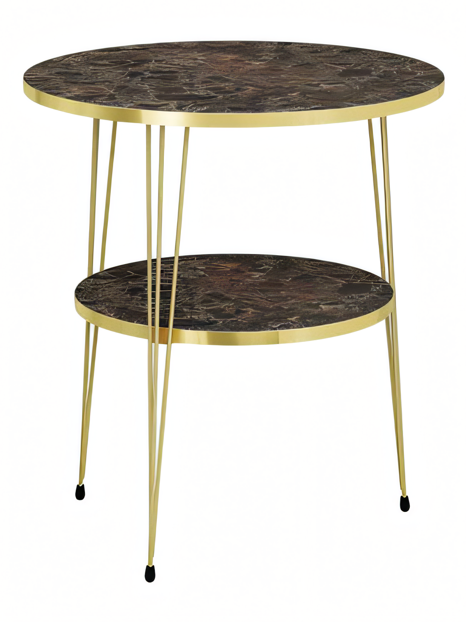 Beistelltisch aus Metall in Braun modern eleganter Wohnstil