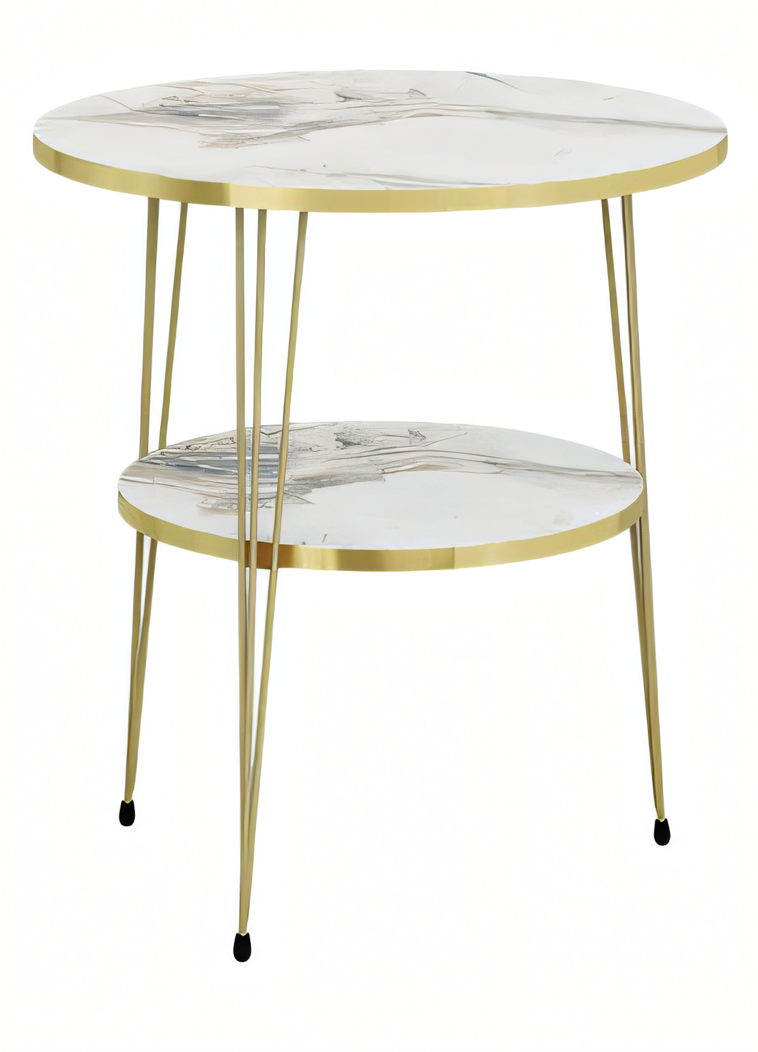 Beistelltisch aus Metall in Beige modern eleganter Wohnstil