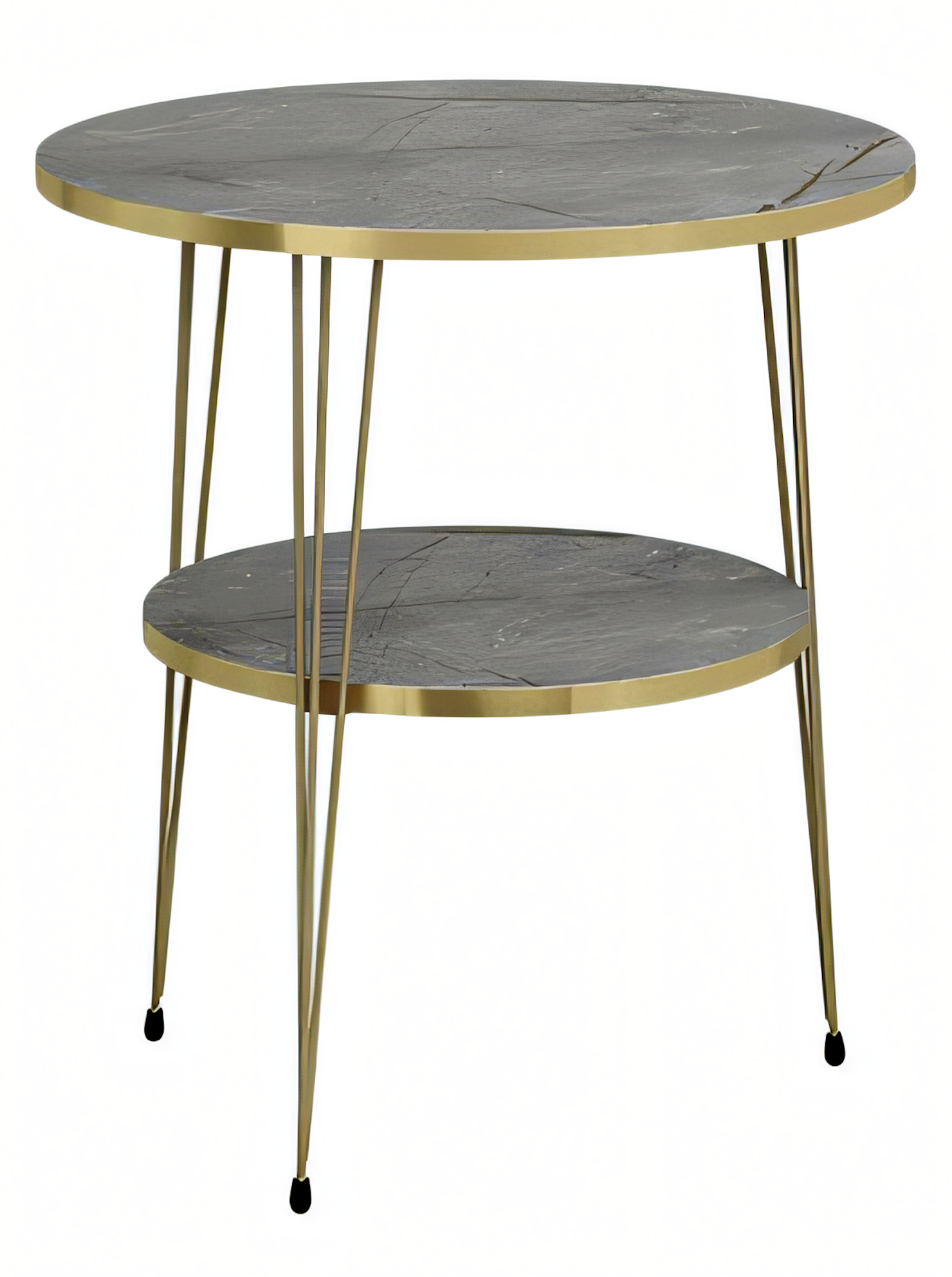 Moderner Beistelltisch aus Metall in Grau