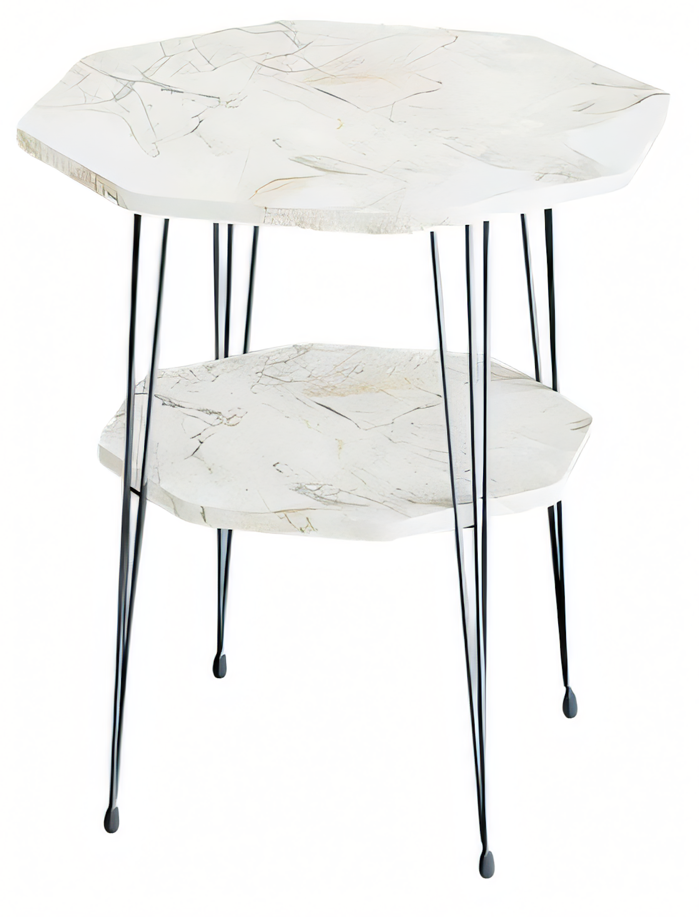 Klassischer Weißer Beistelltisch aus Metall modern