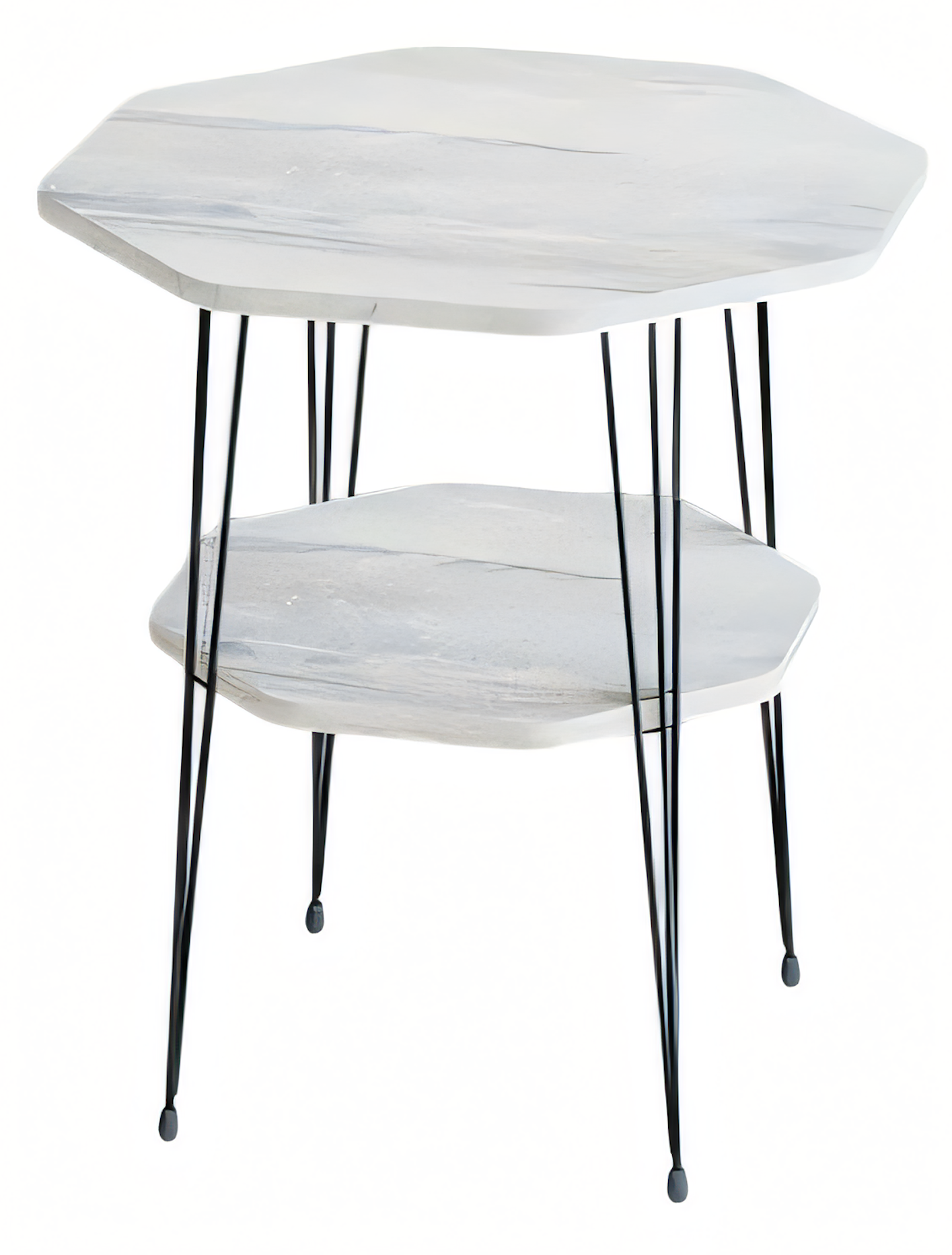 Beistelltisch aus Metall in Weiß modern eleganter Wohnstil