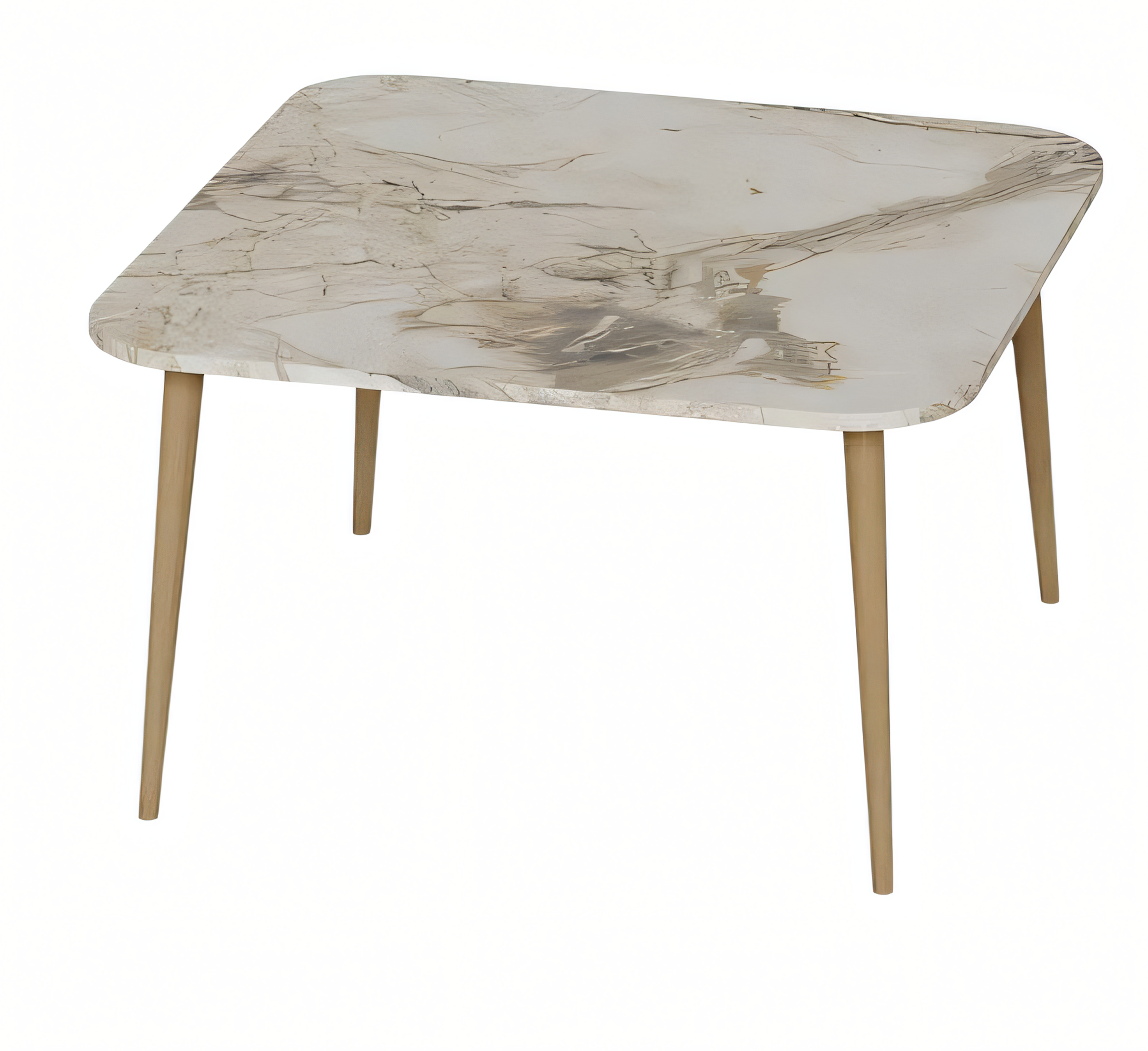 Bunter Holz-Couchtisch modern und stilvoll